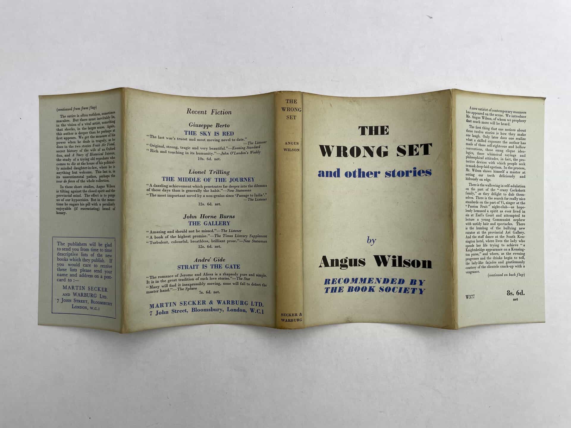 angus wilson the wrong set first ed4