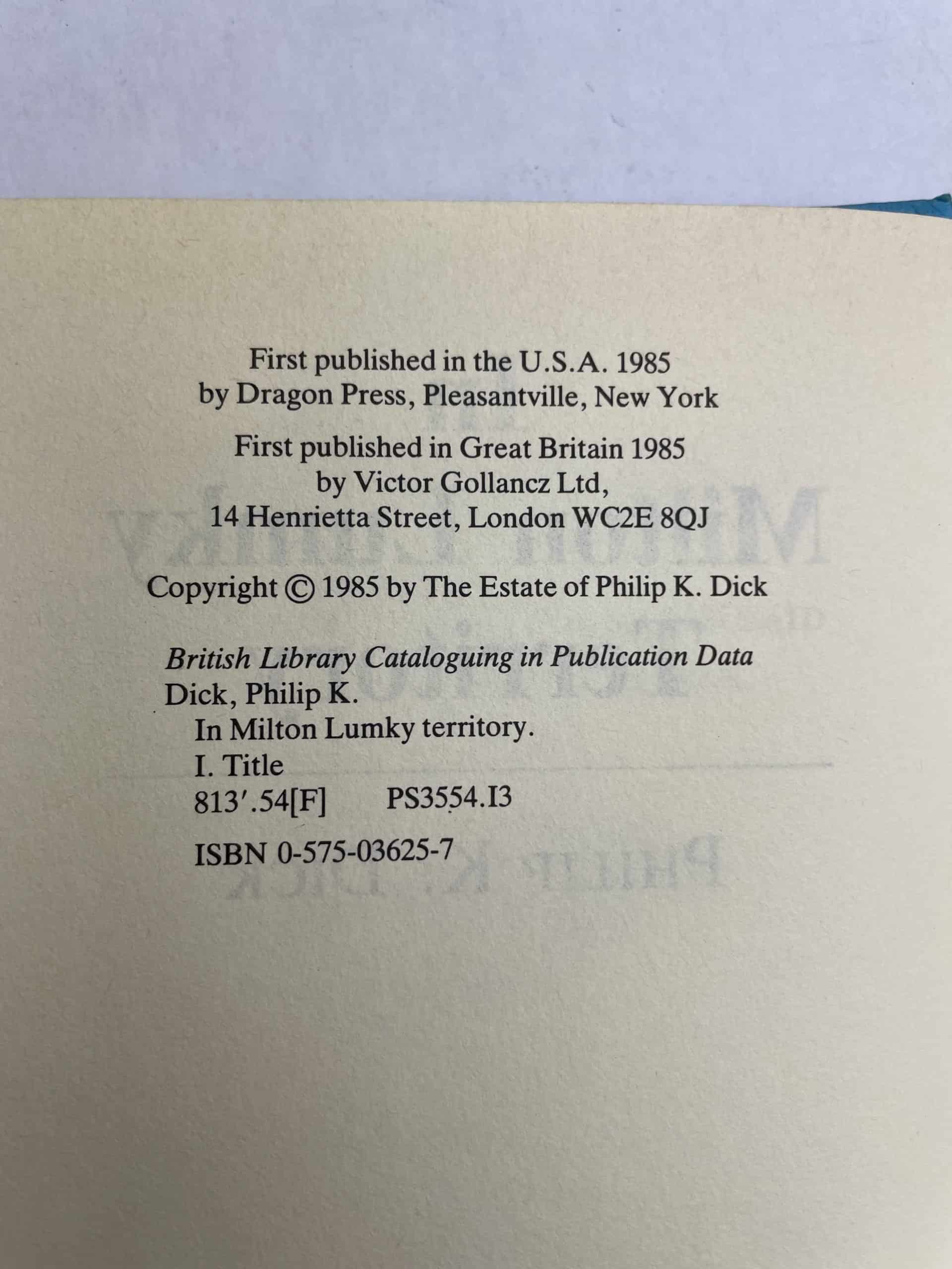 philip k dick in milton lumky territory first ed2