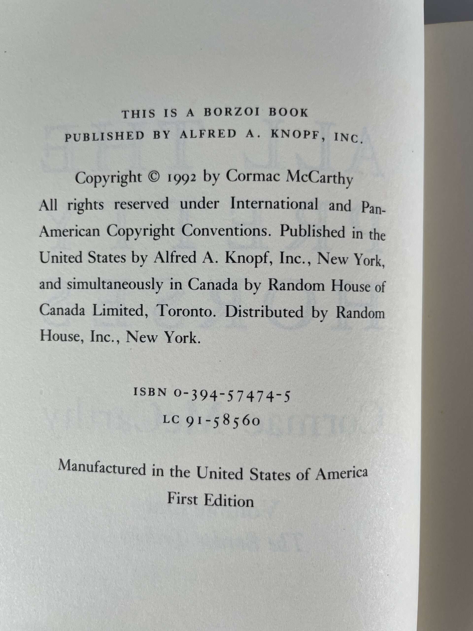 cormac mccarthy border trilogy first us editions3