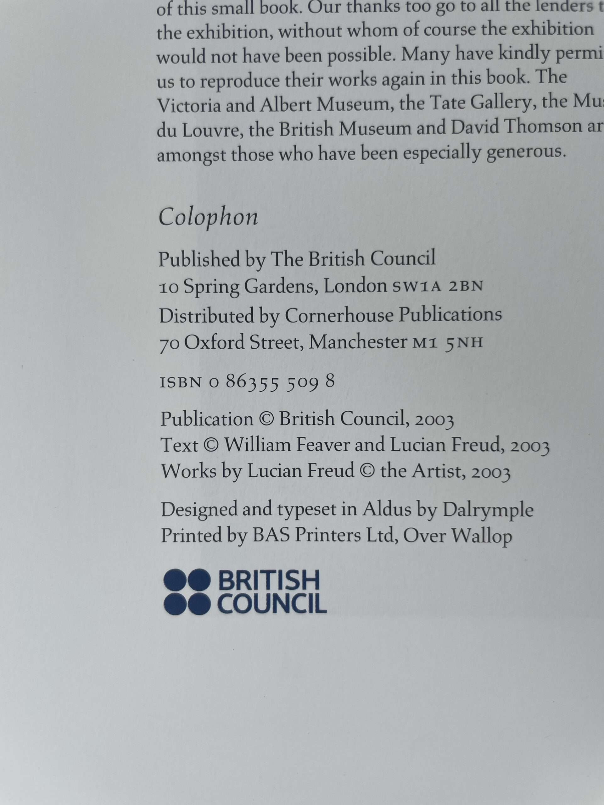 william feaver lucian freud on john constable first ed2