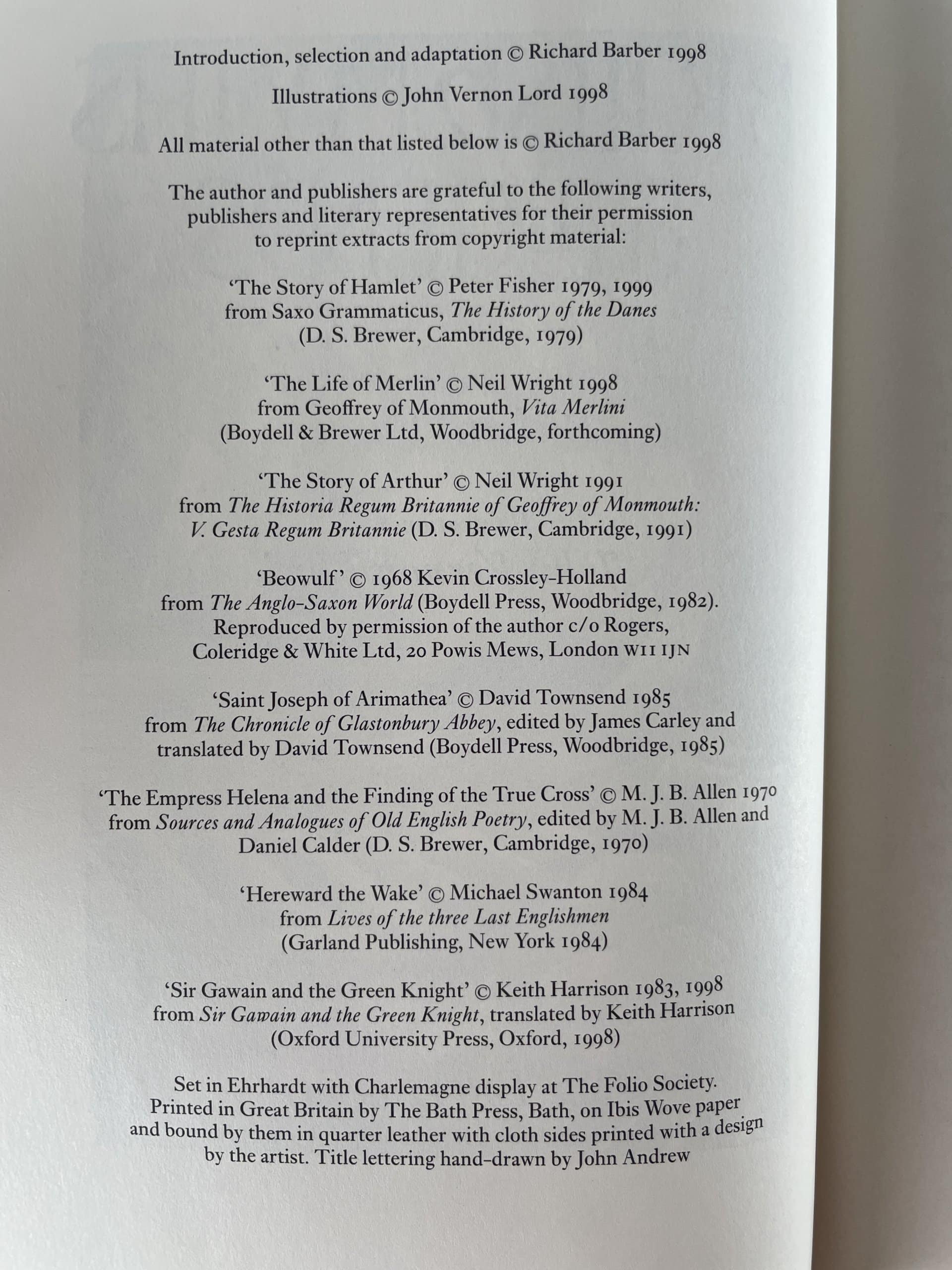 british myths and legends first folio 2