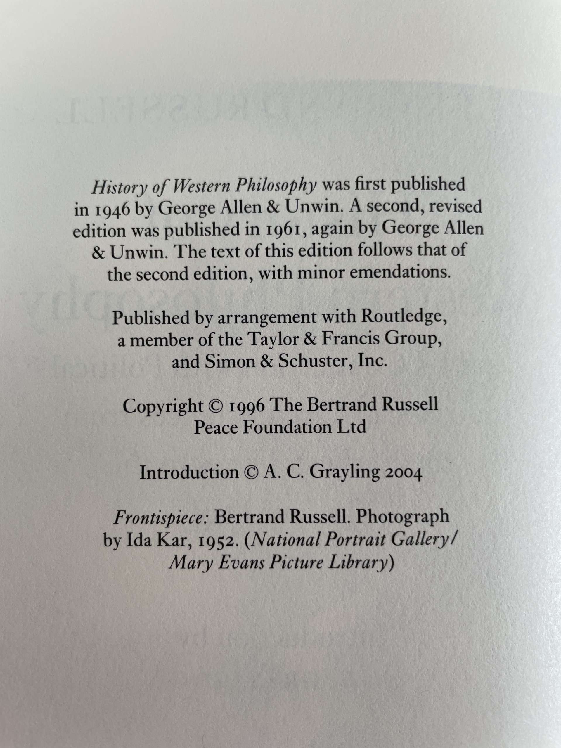 bertrand russell history of western philosophy first folio 2