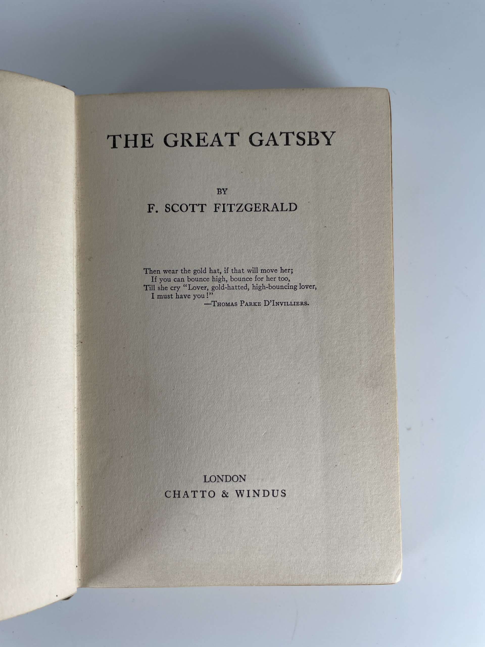 f scot fitzgerlad the great gatsby in box first 3