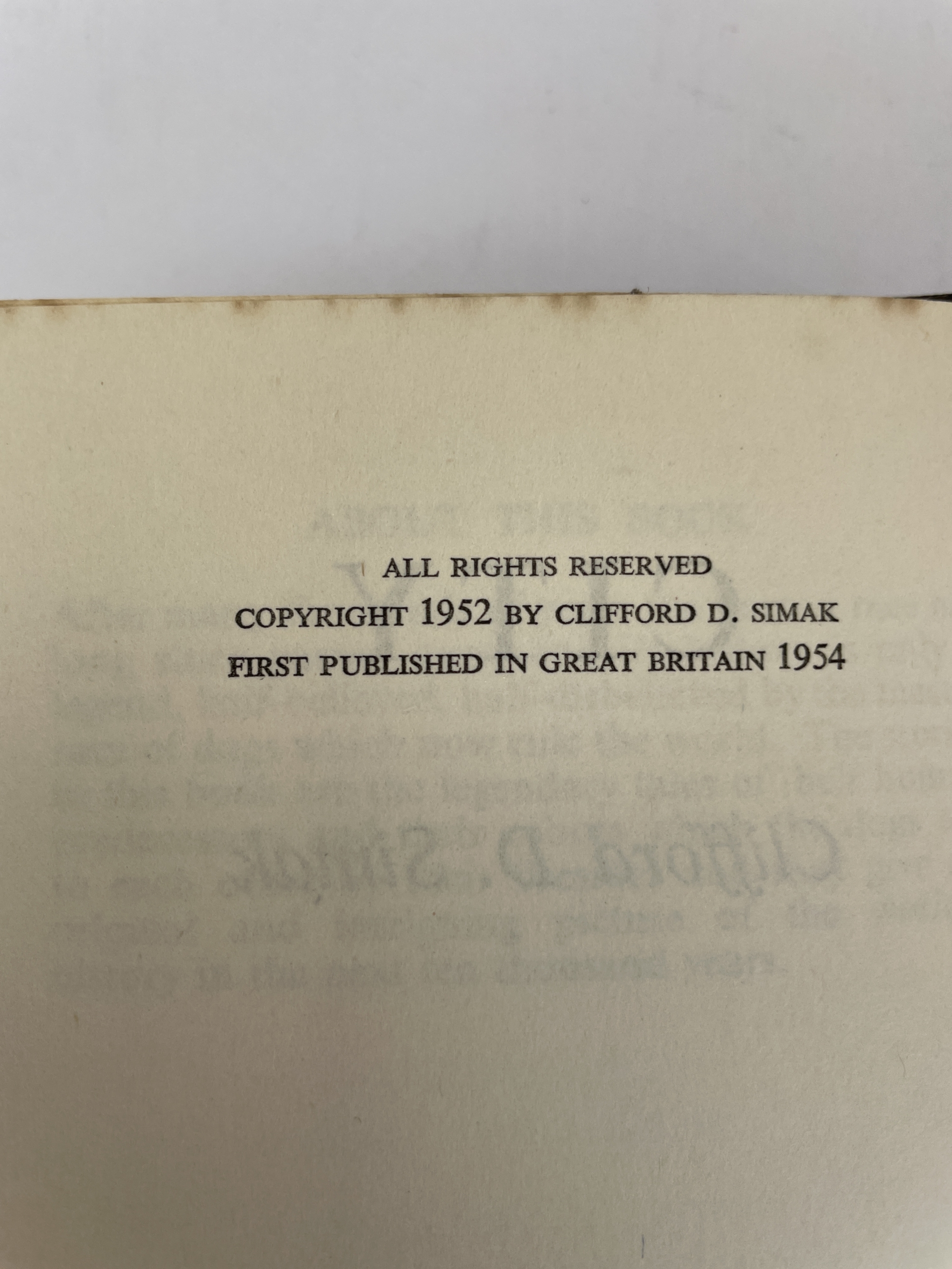 clifford simak city first ed2