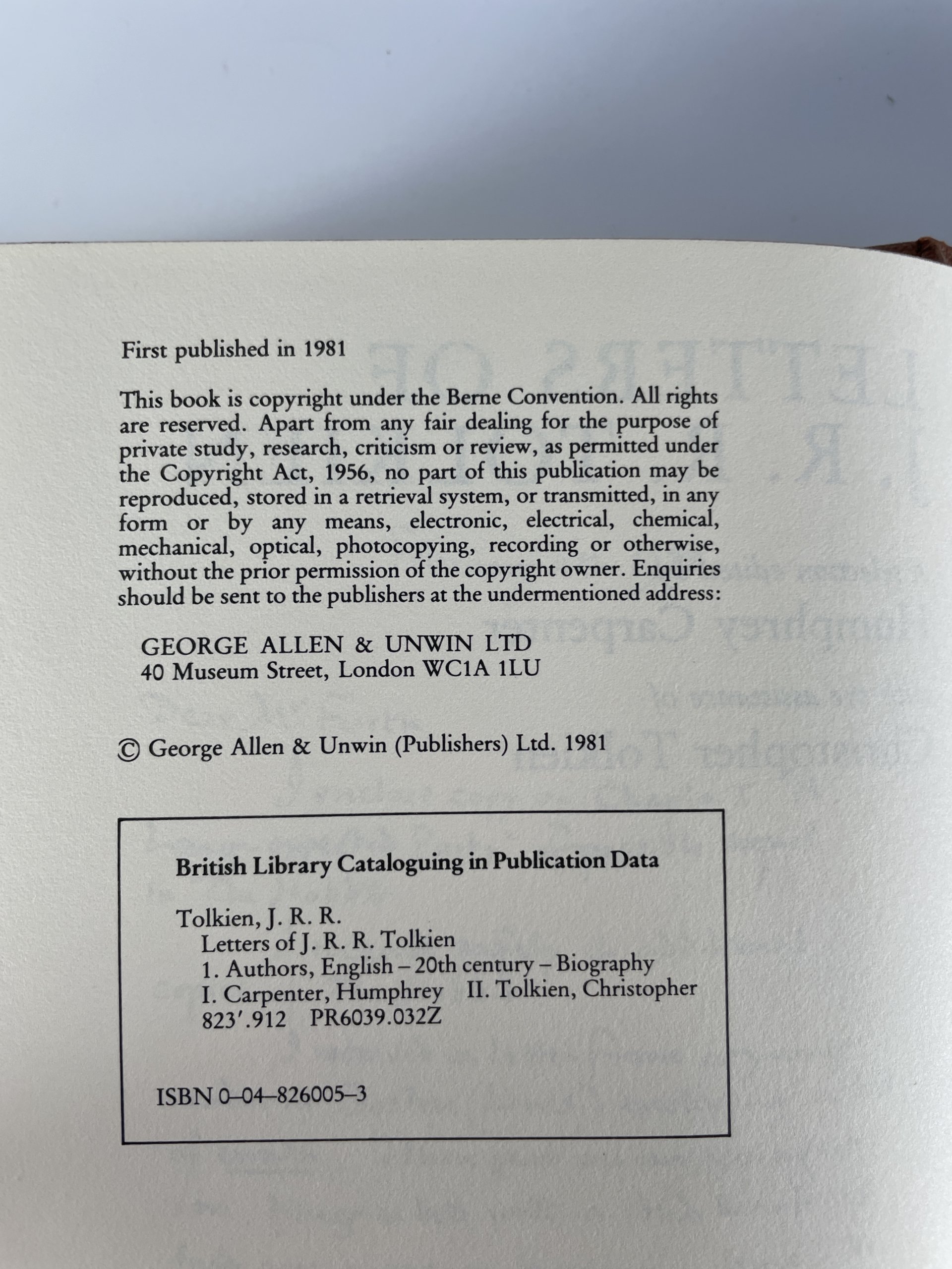 humphrey carpenter the letters of jrr tolkien 100 2