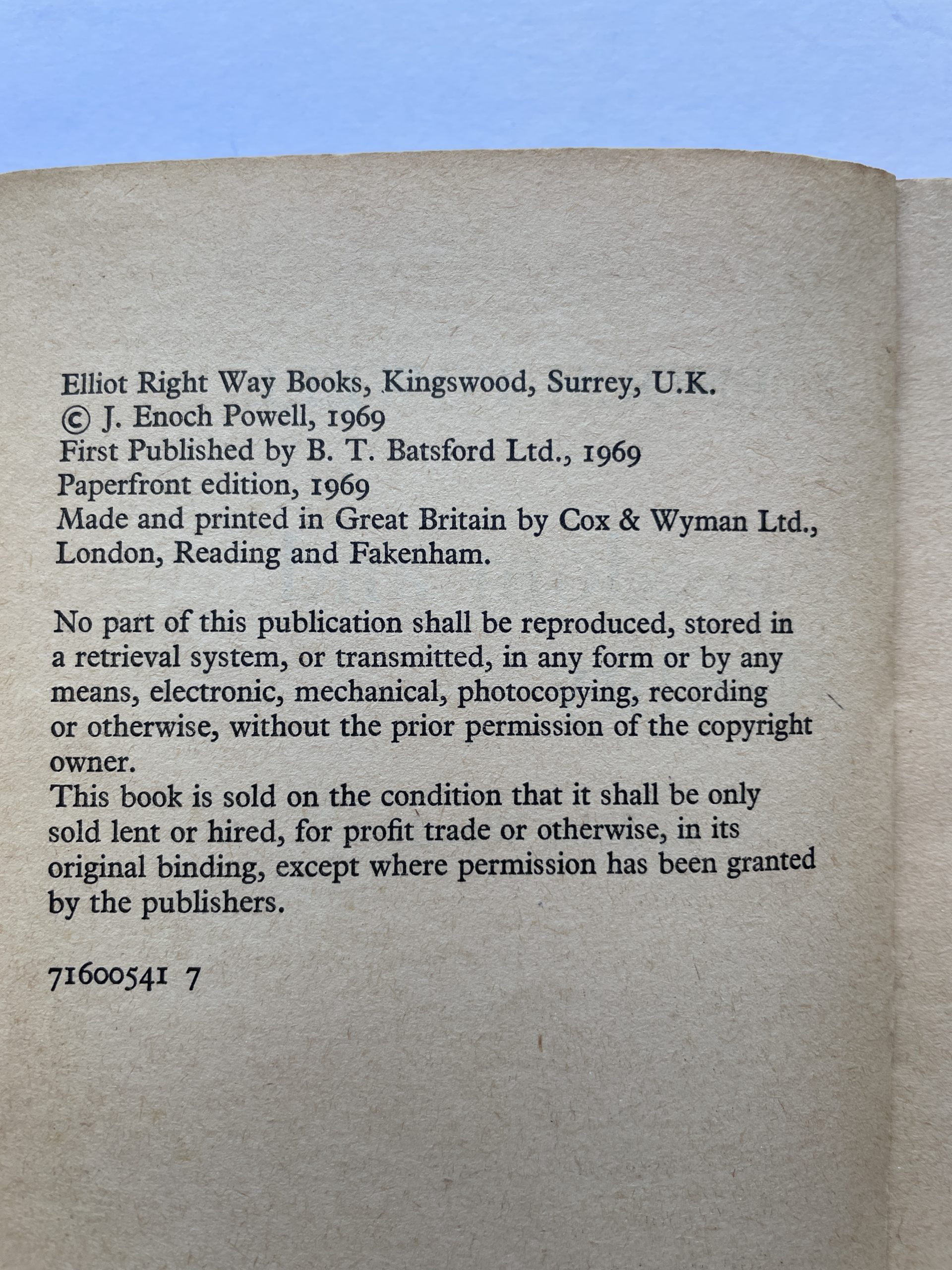Enoch Powell - Freedom & Reality - SIGNED First Paperback Edition 1969 - Image 3
