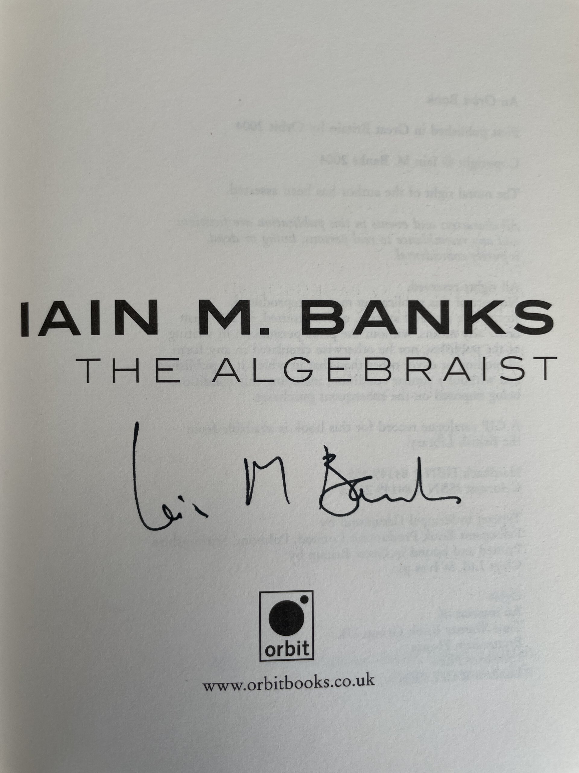 iain banks the algebraist signed first ed2