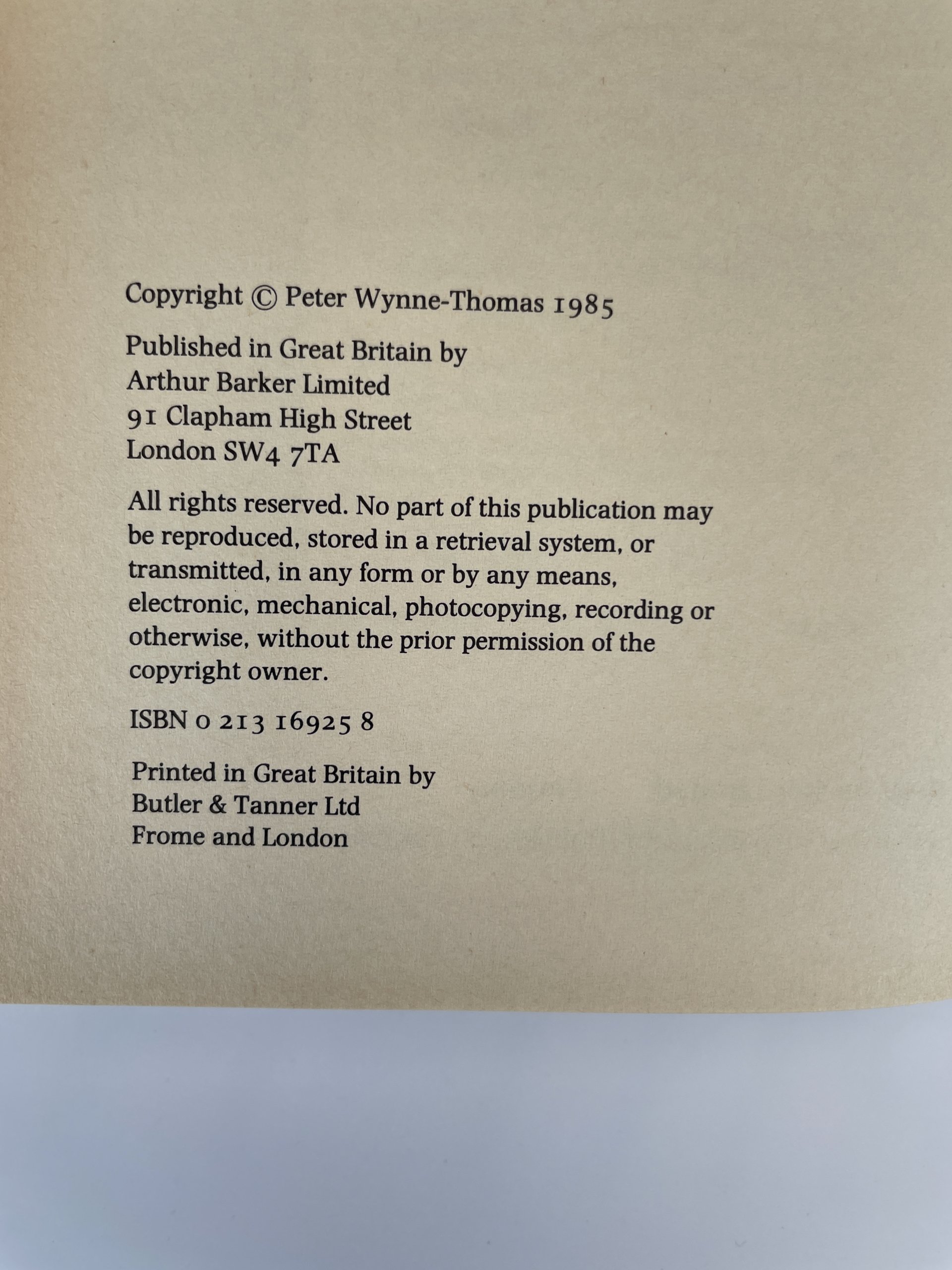 peter wynne thomas give me arthur signed first ed3