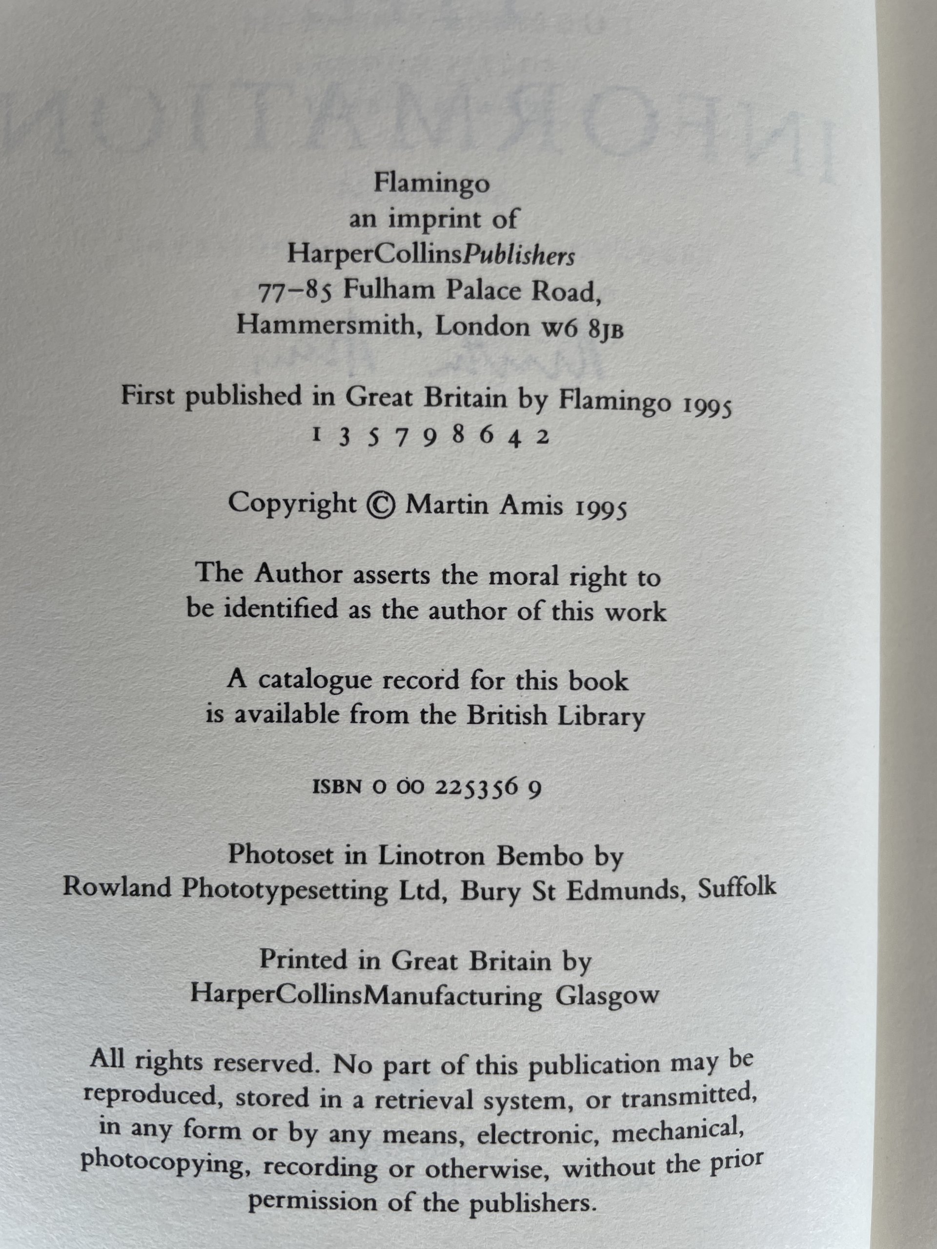 martin amis the information signed first 3