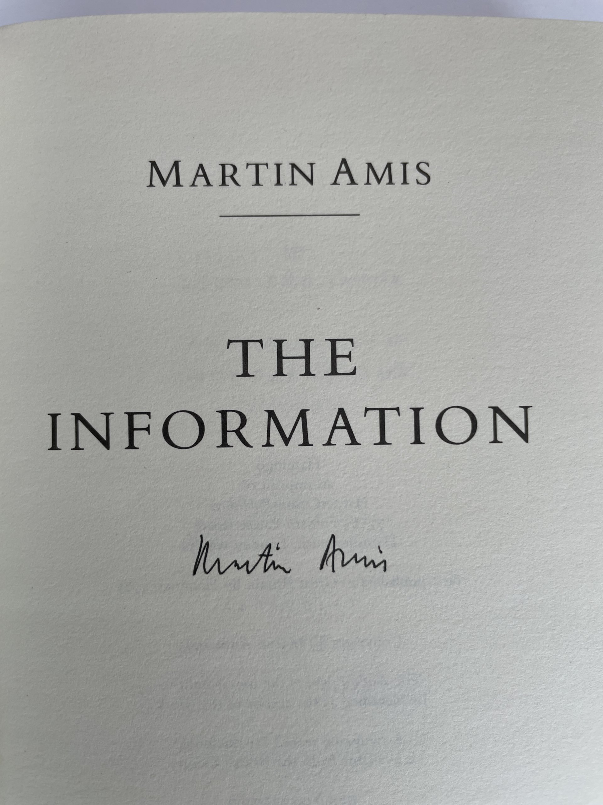 martin amis the information signed first 2