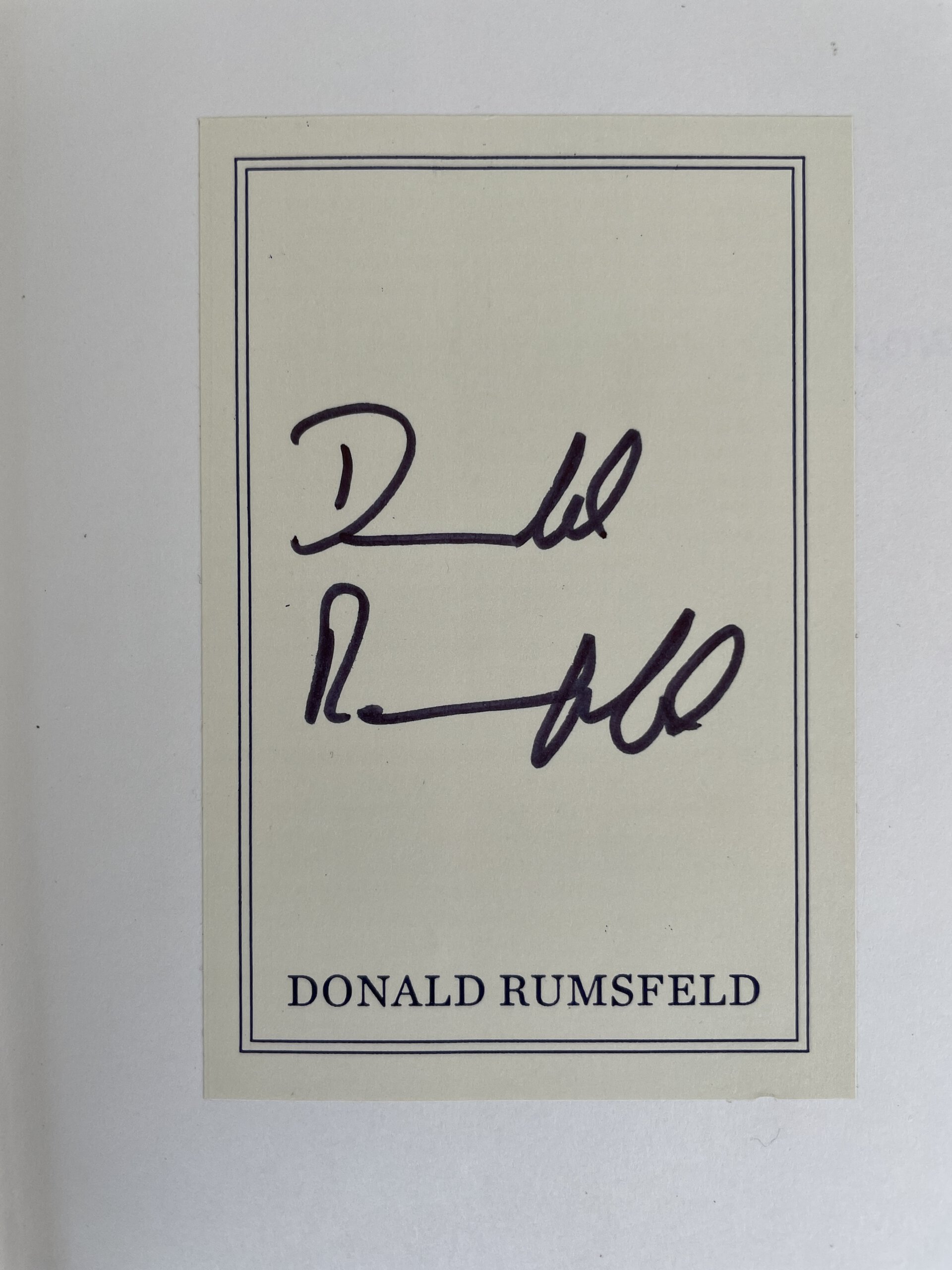 donald rumsfeld known and unknown signed first 2