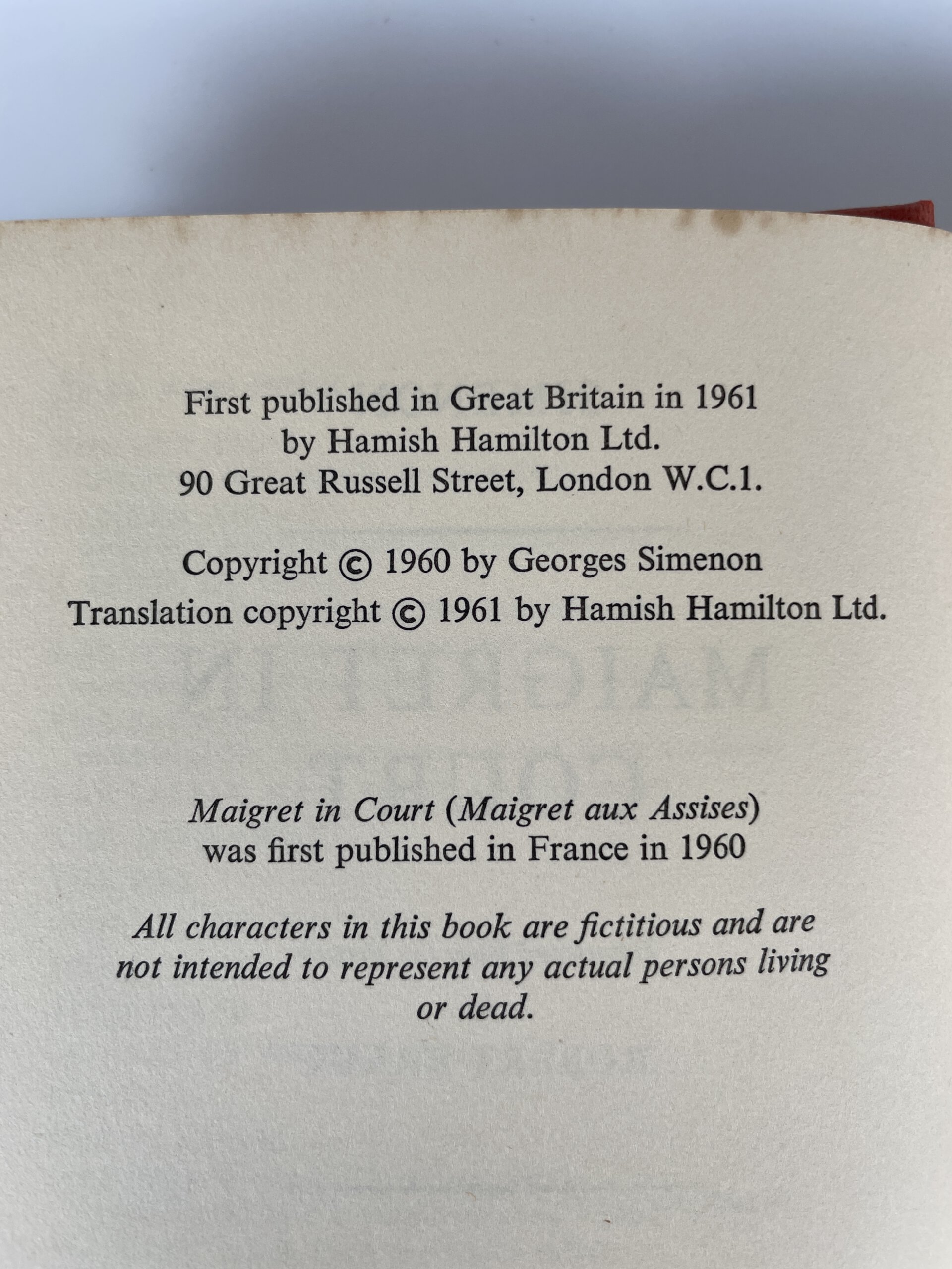 georges simeon maigret in court first edition2