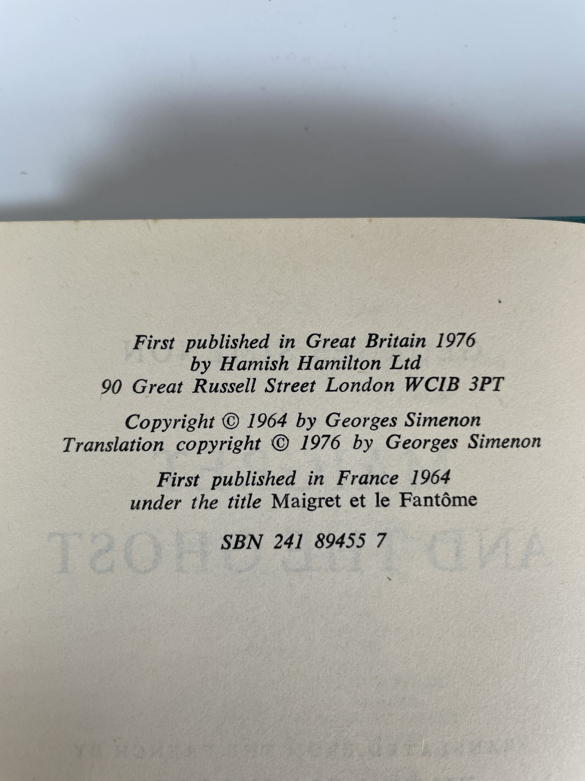 georges simeon maigret and the ghost first edition2