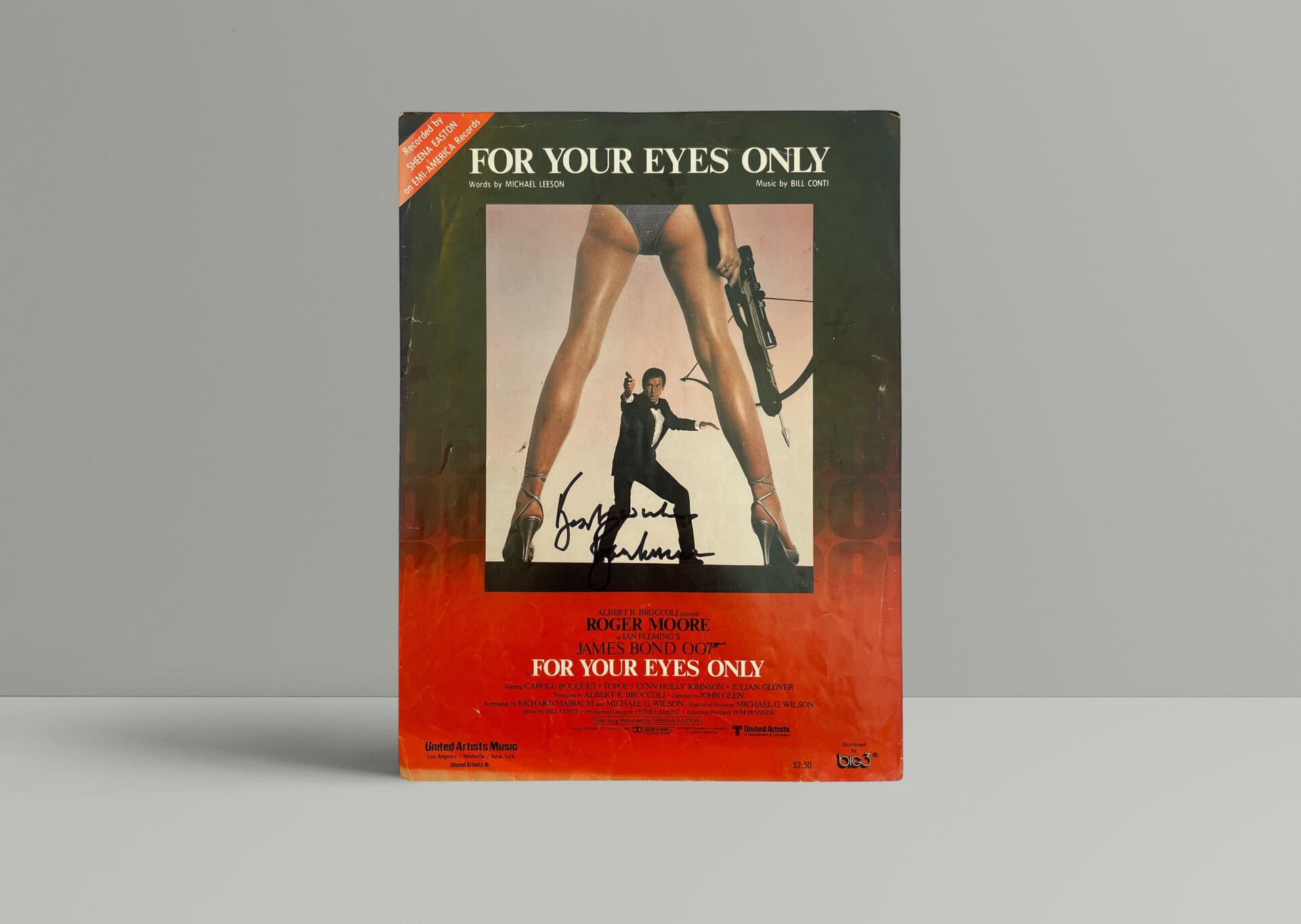 for your eyes only sheetmusic signed roger moore 1