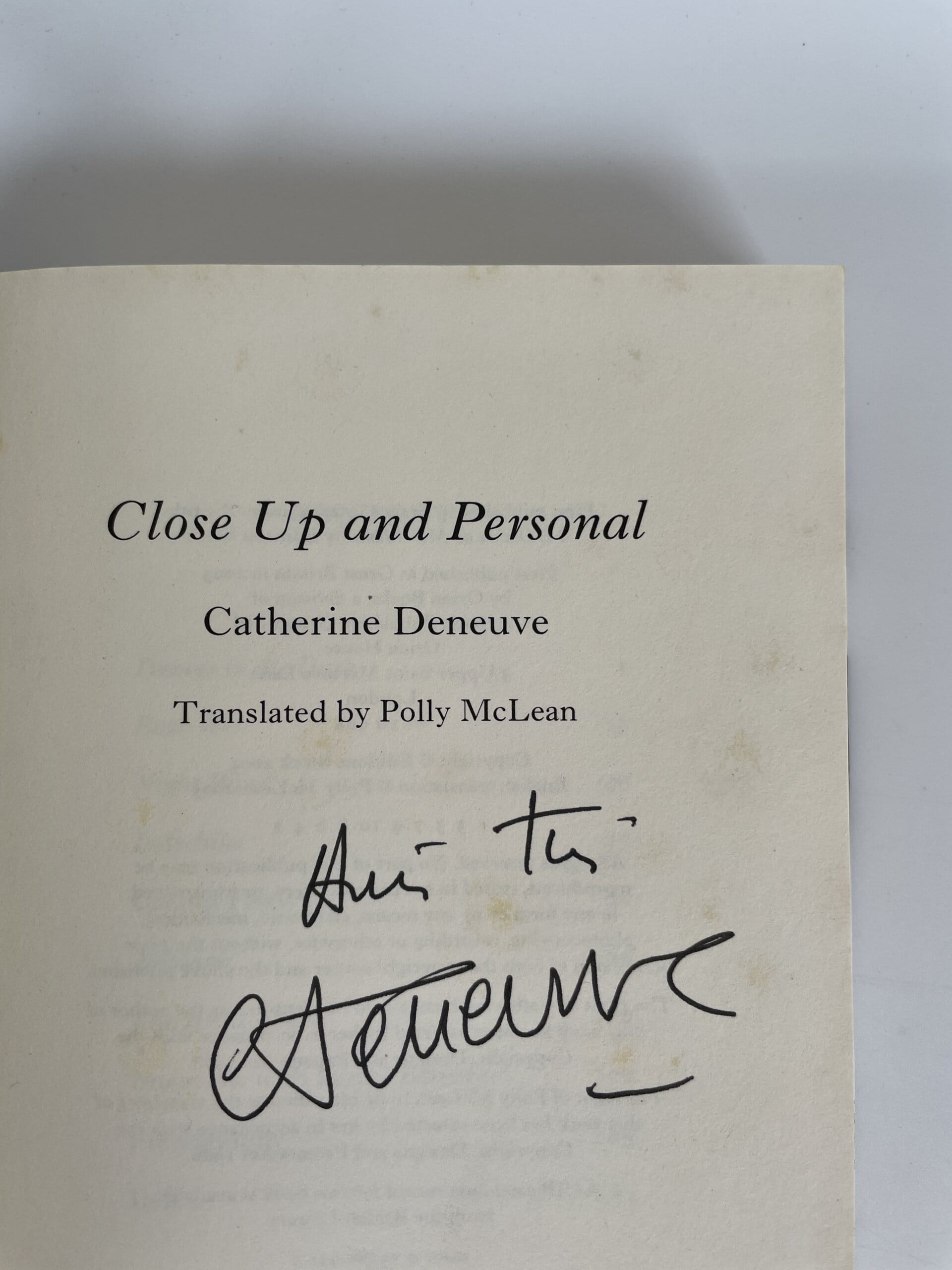 catherine deneuve close up and personal signed first edition2