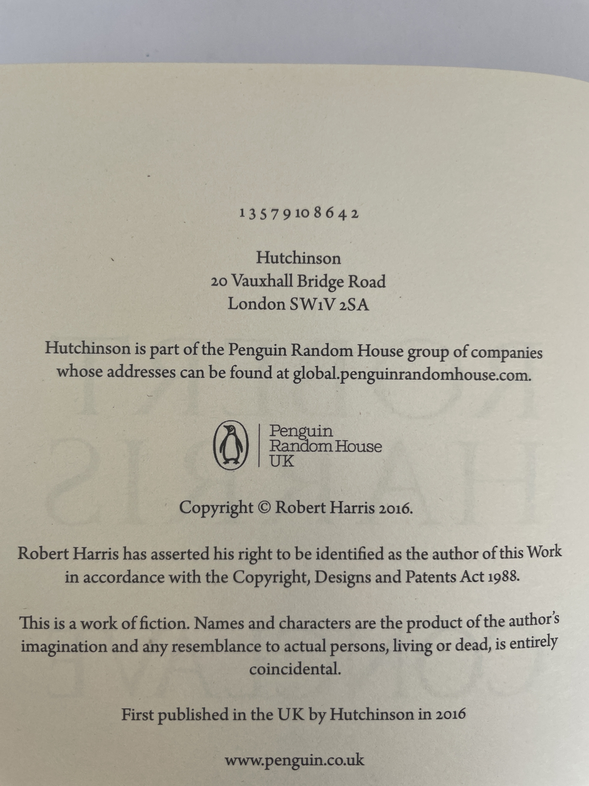 robert harris conclave signed first ed 3