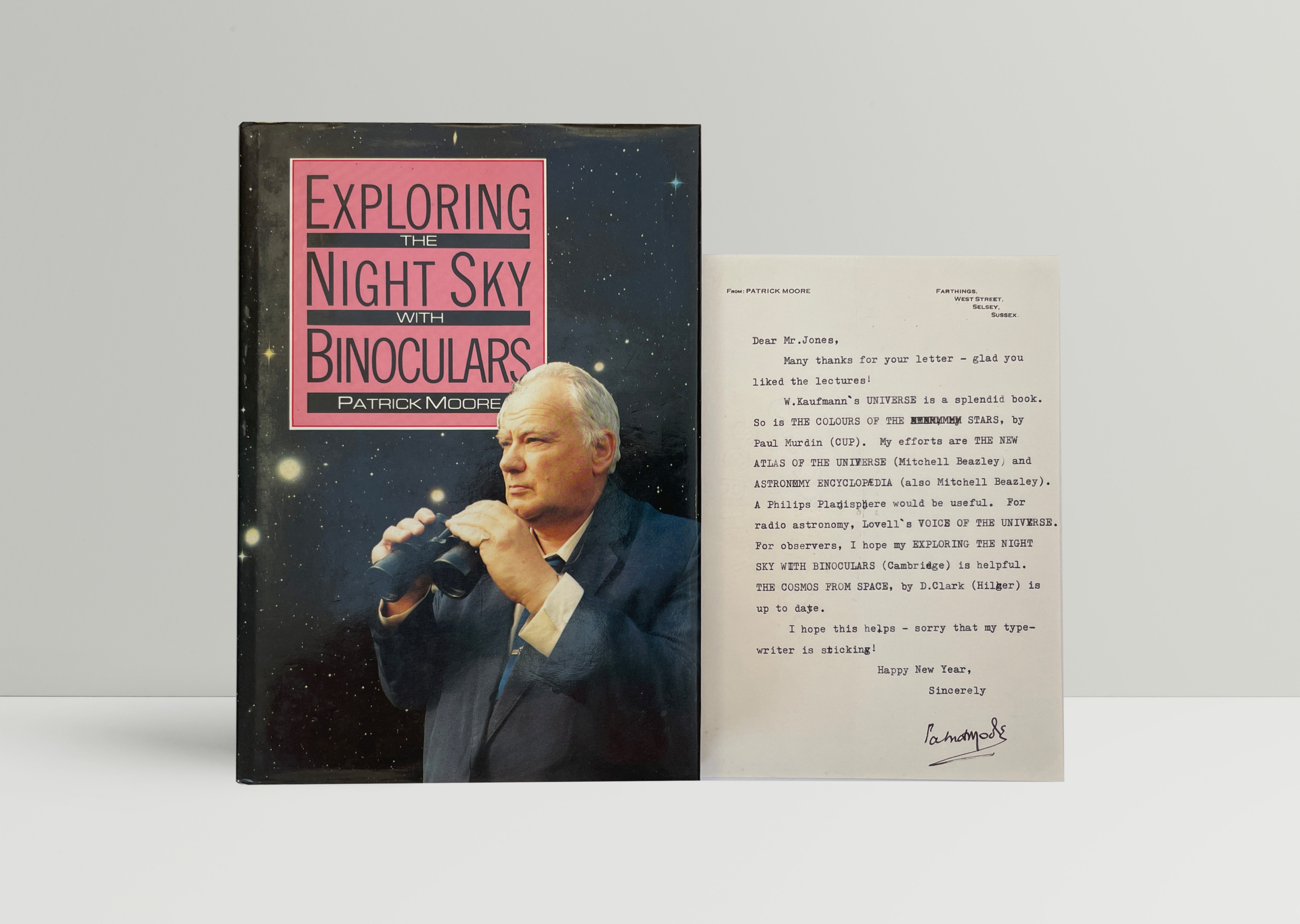 patrick moore exploring the night sky with signed letter first1
