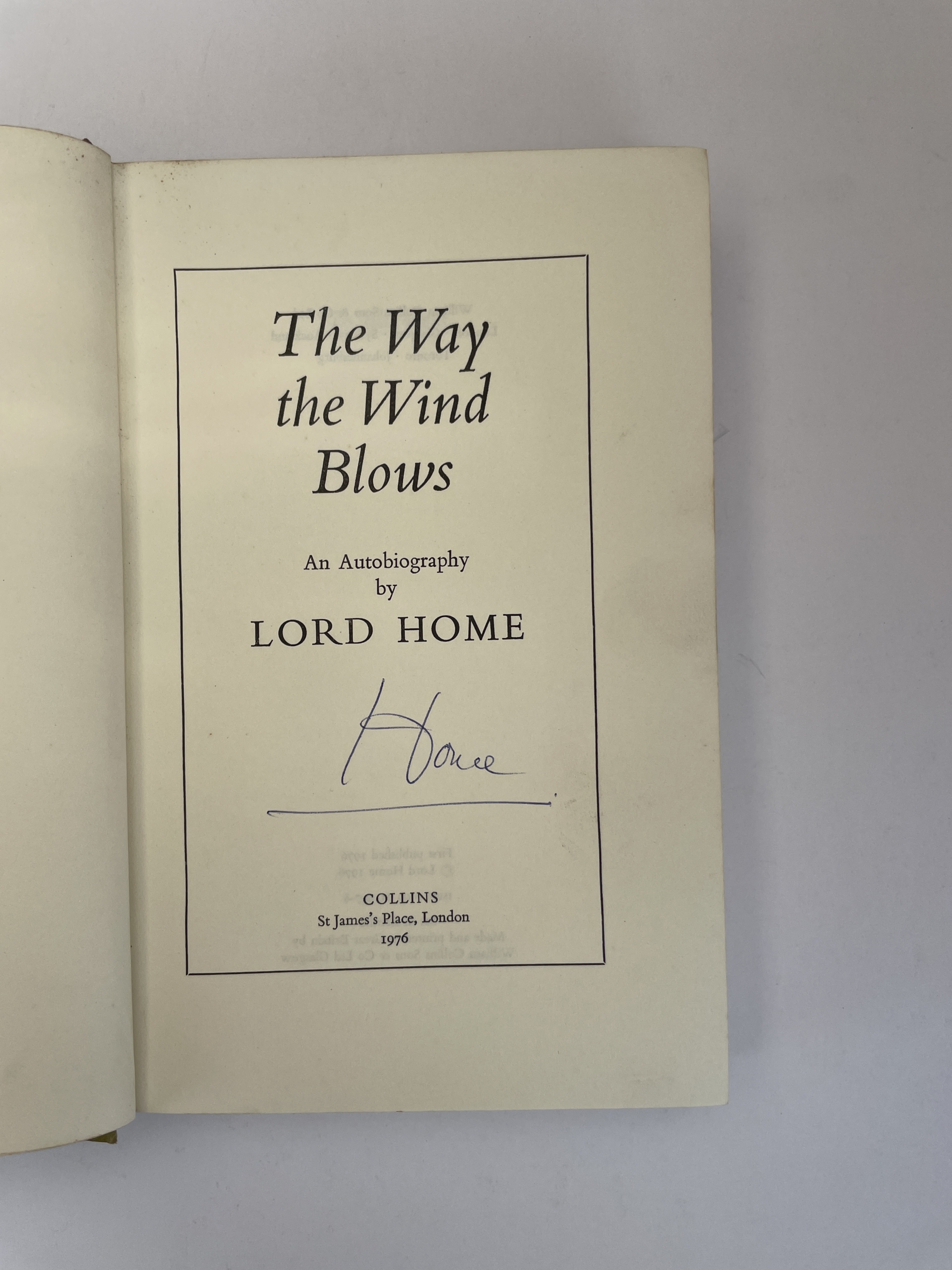 lord home the way the wind blows signed first 2