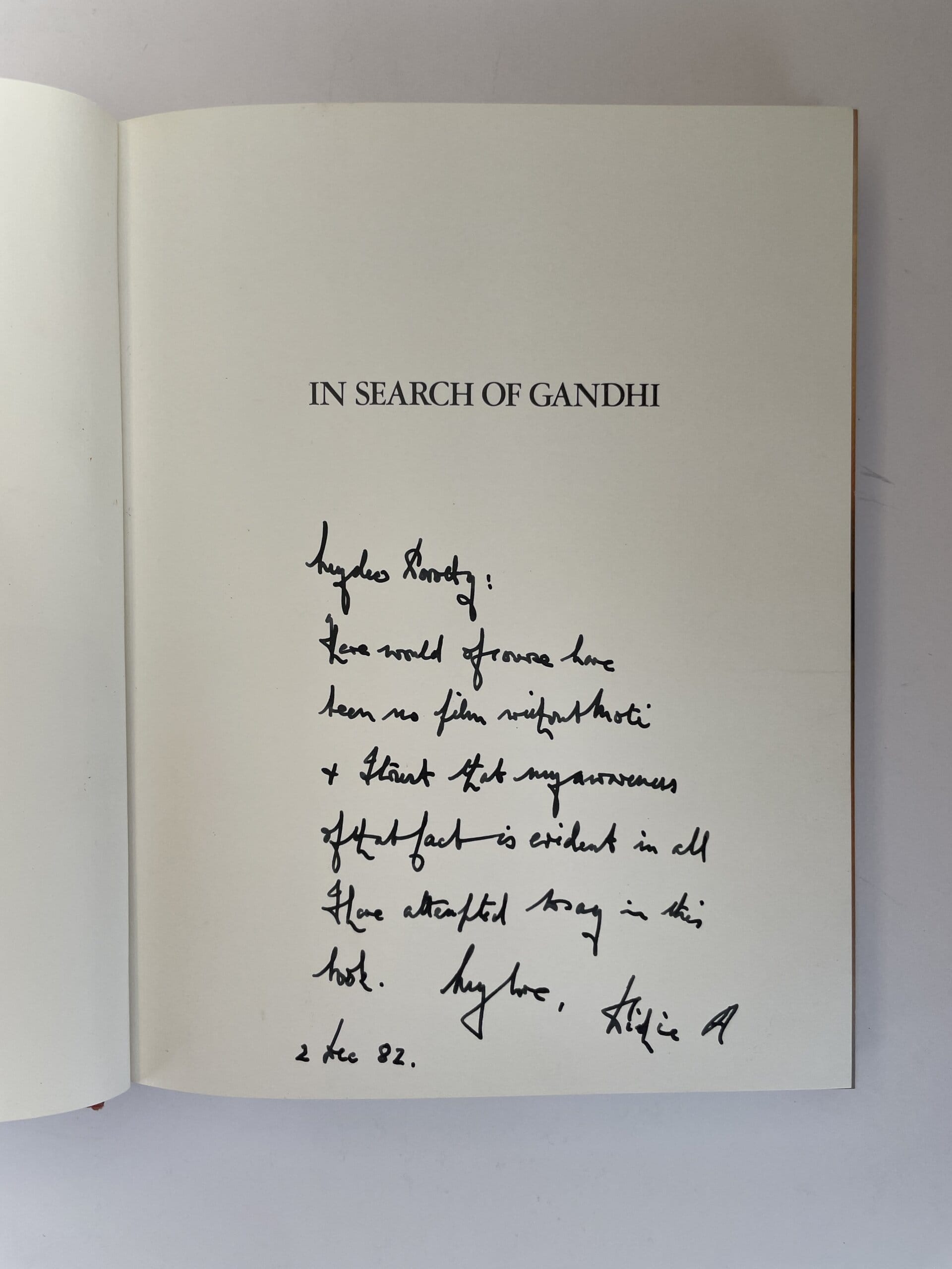 richard attenborough in search of gandhi signed first2