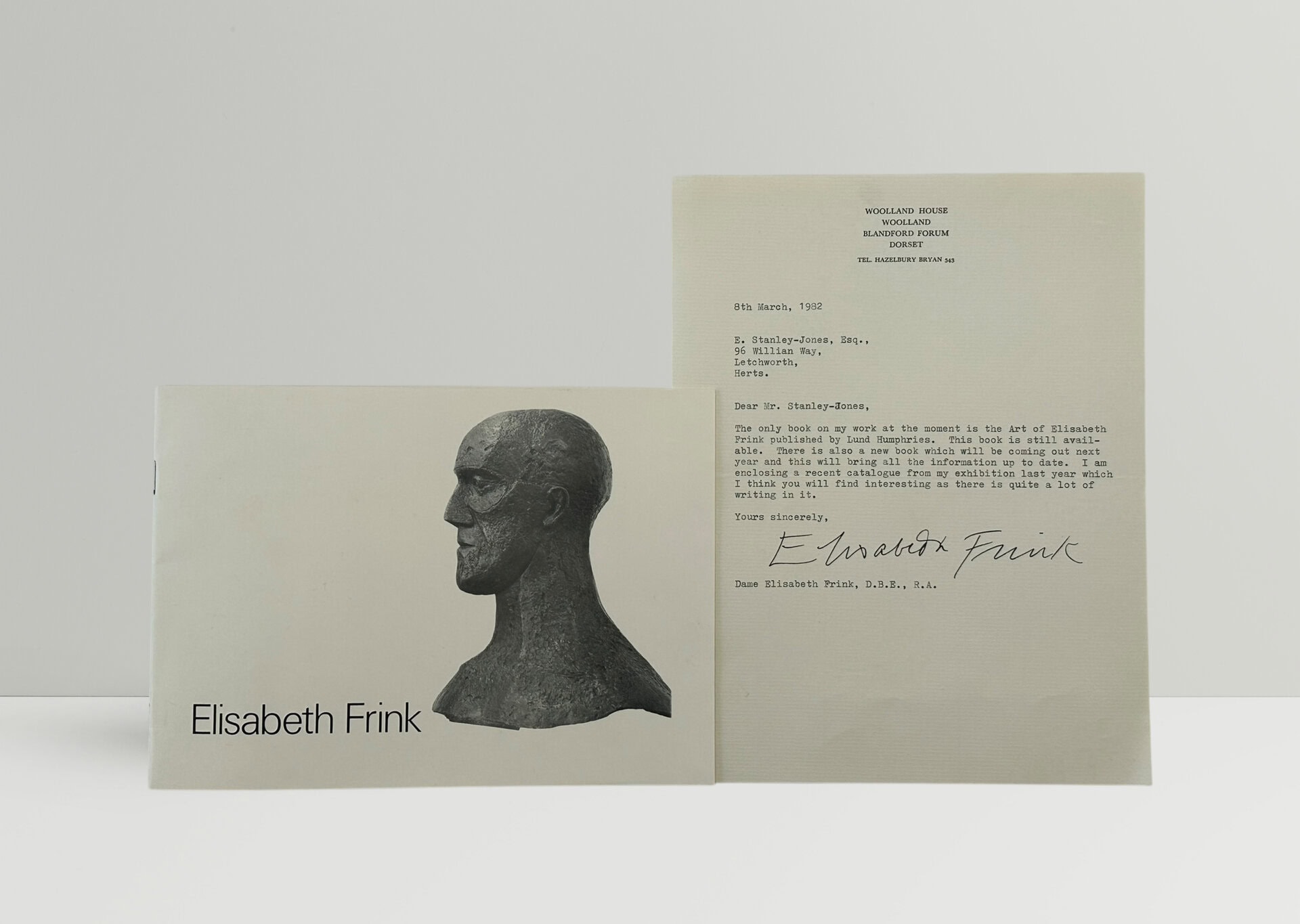 Elisabeth Frink - Signed Letter