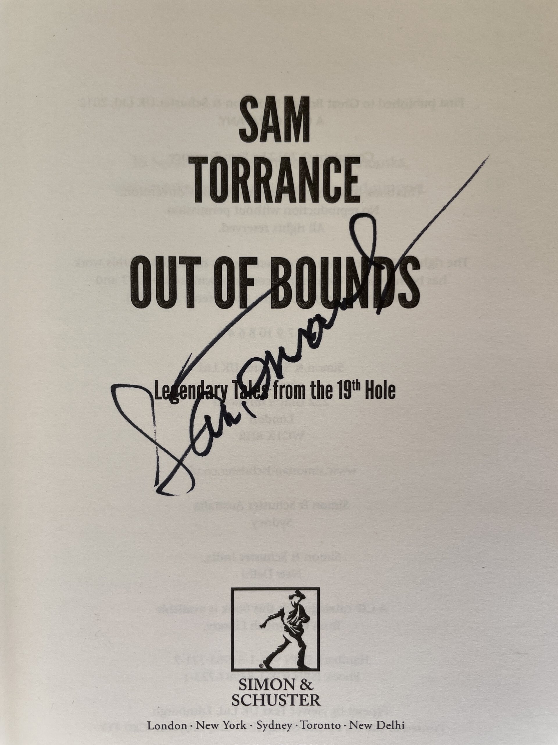 sam torrance out of bounds signed first ed2