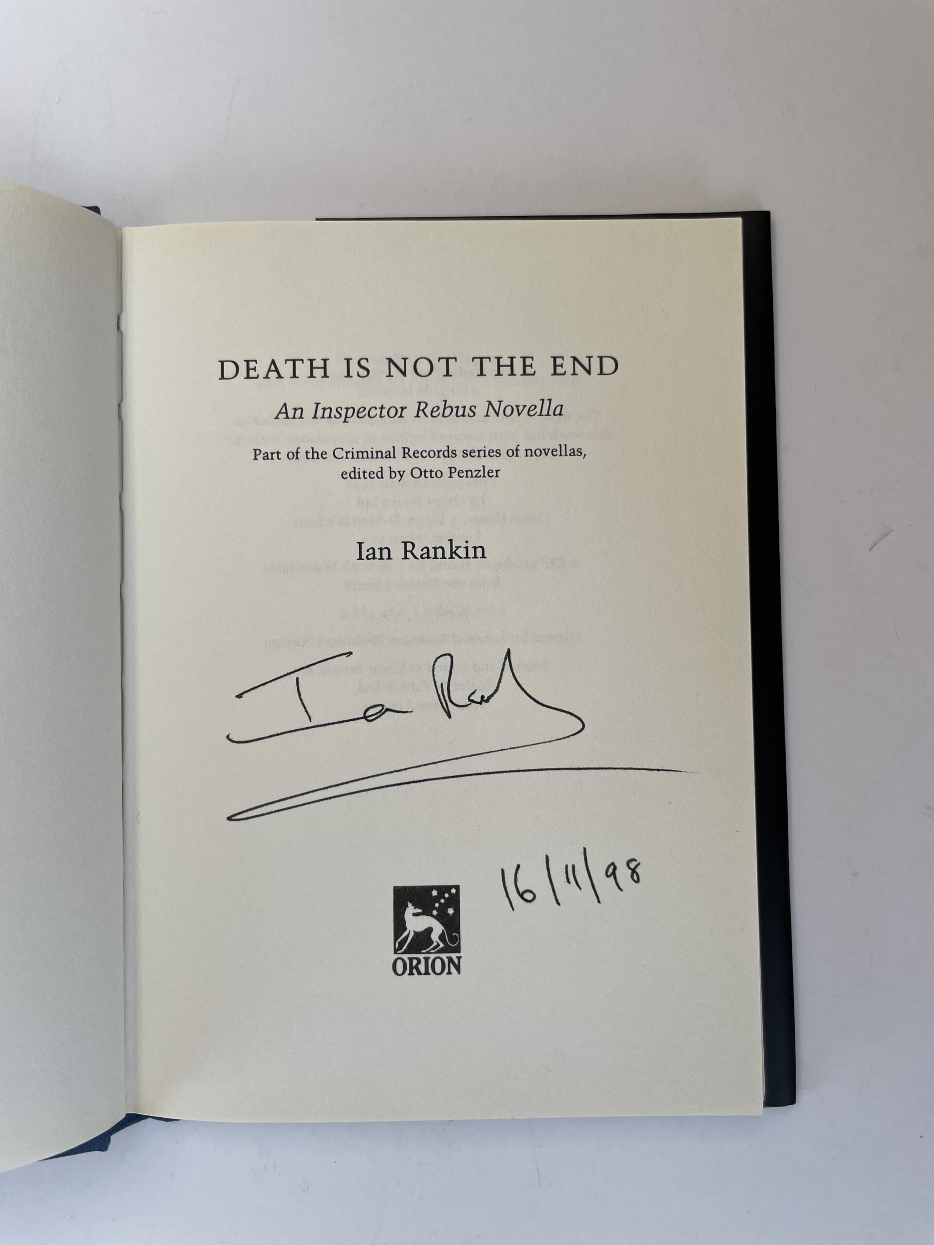 ian rankin death is not the end signed first 2