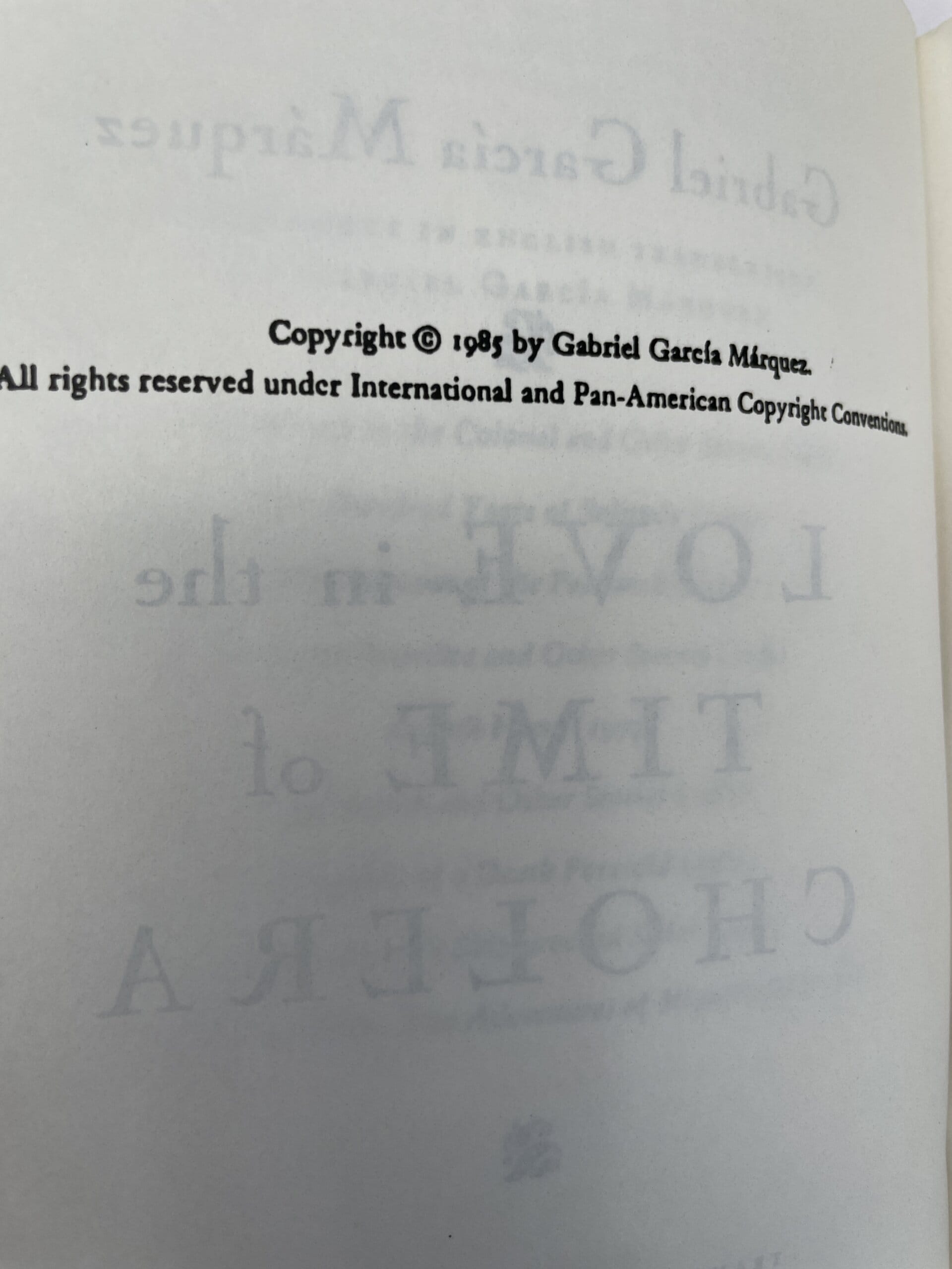 gabriel garcia marquez love in the time of cholera first with proof4