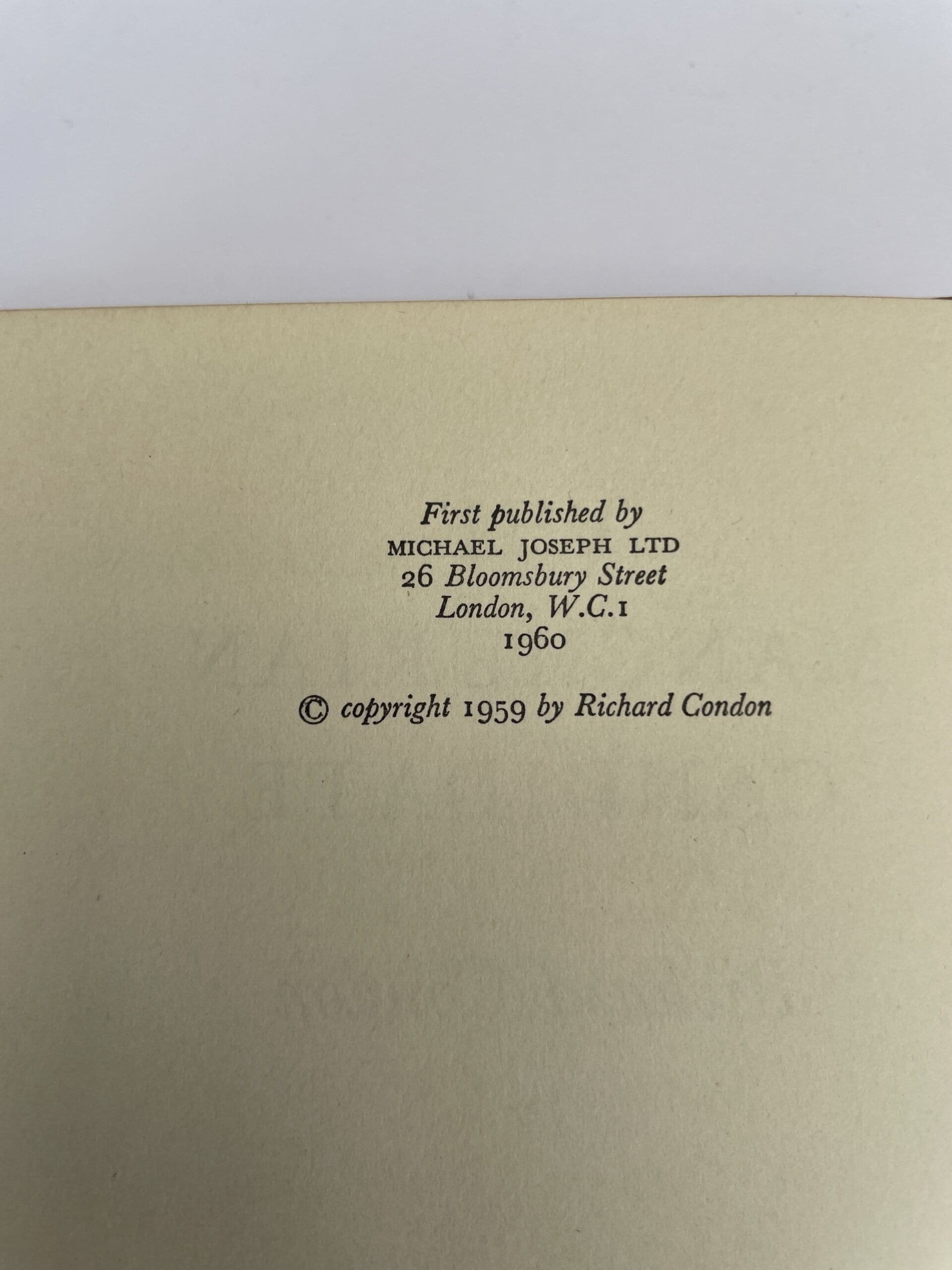 richard condon the manchurian candidate first ed2
