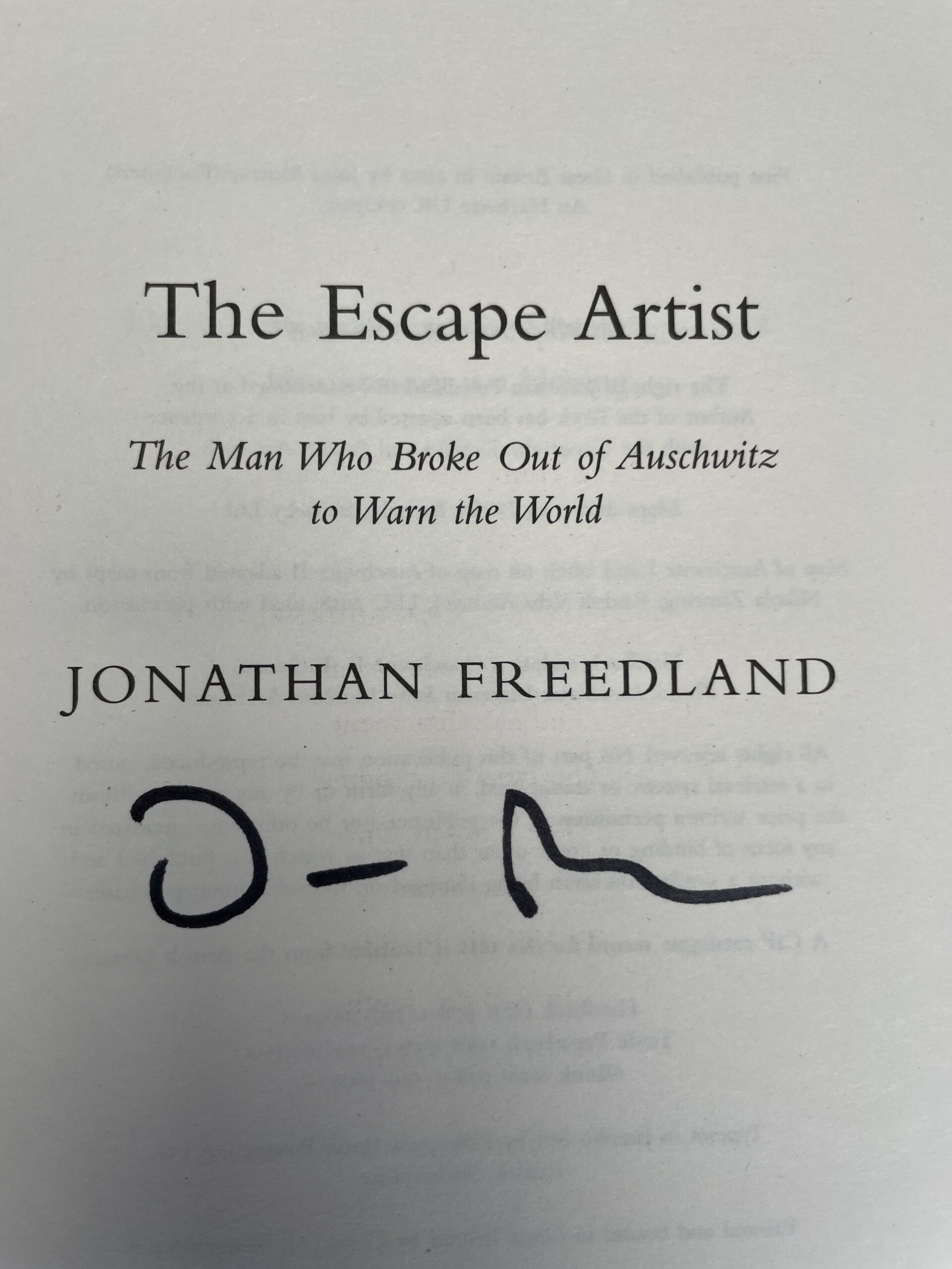 jonathan freedland the escape artist signed first ed2