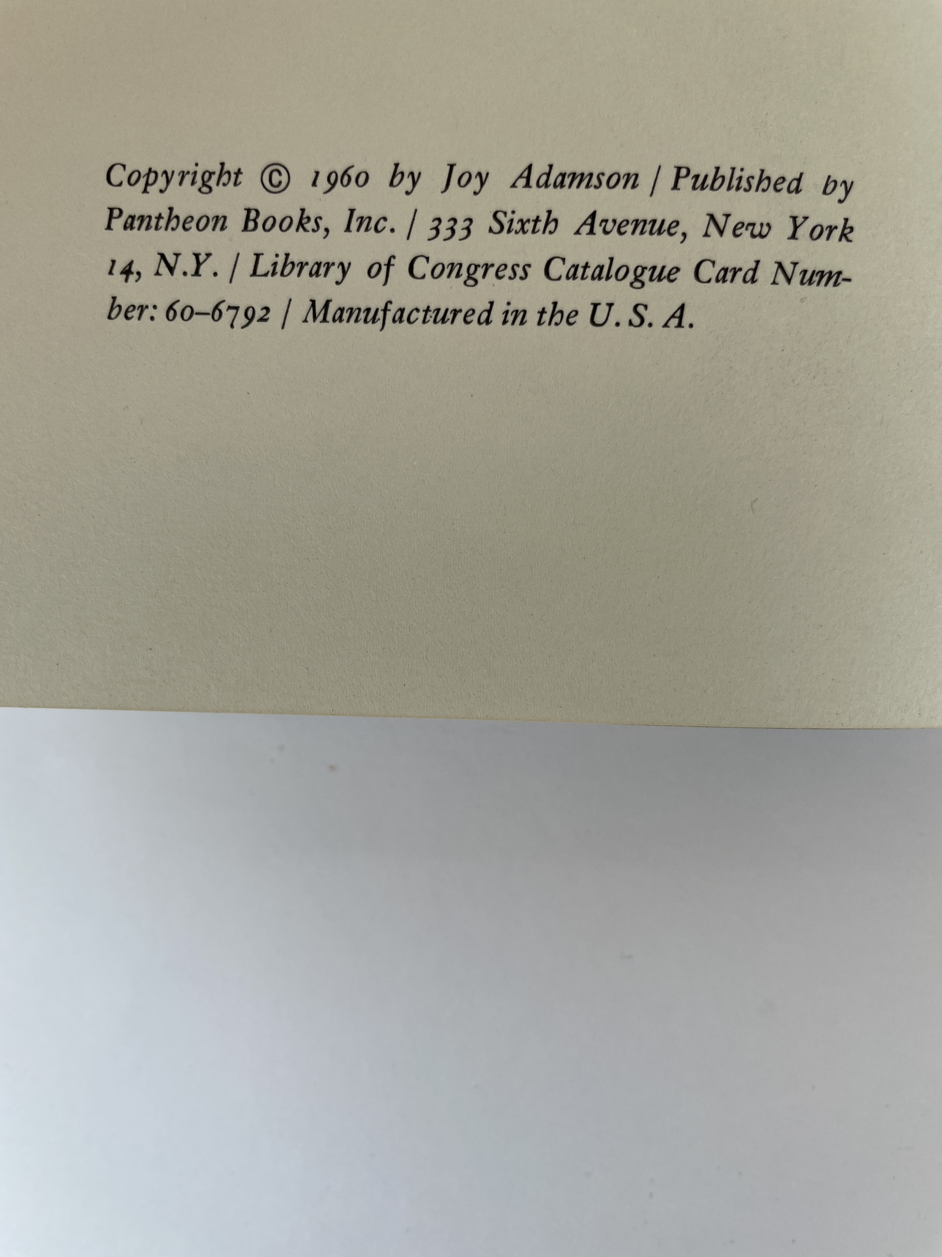 joy adamson born free first ed2