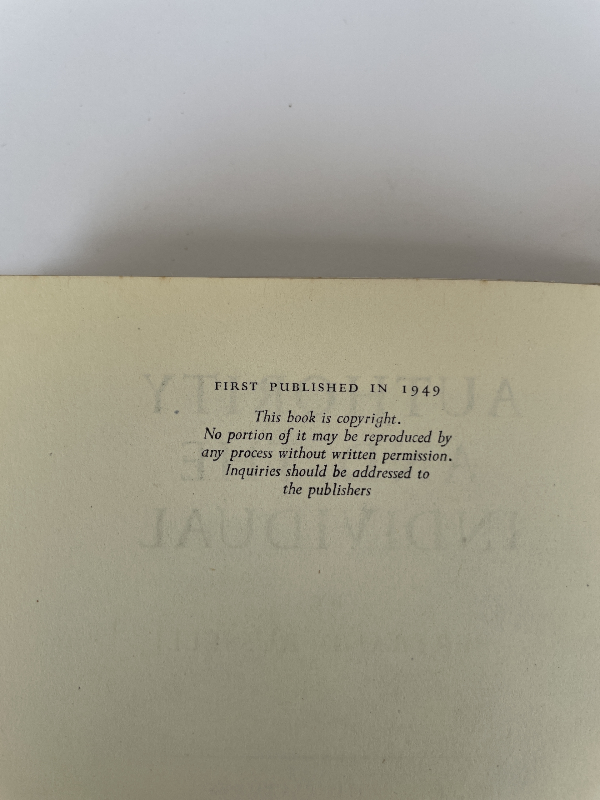 bertrand russell authority and the individual first ed2