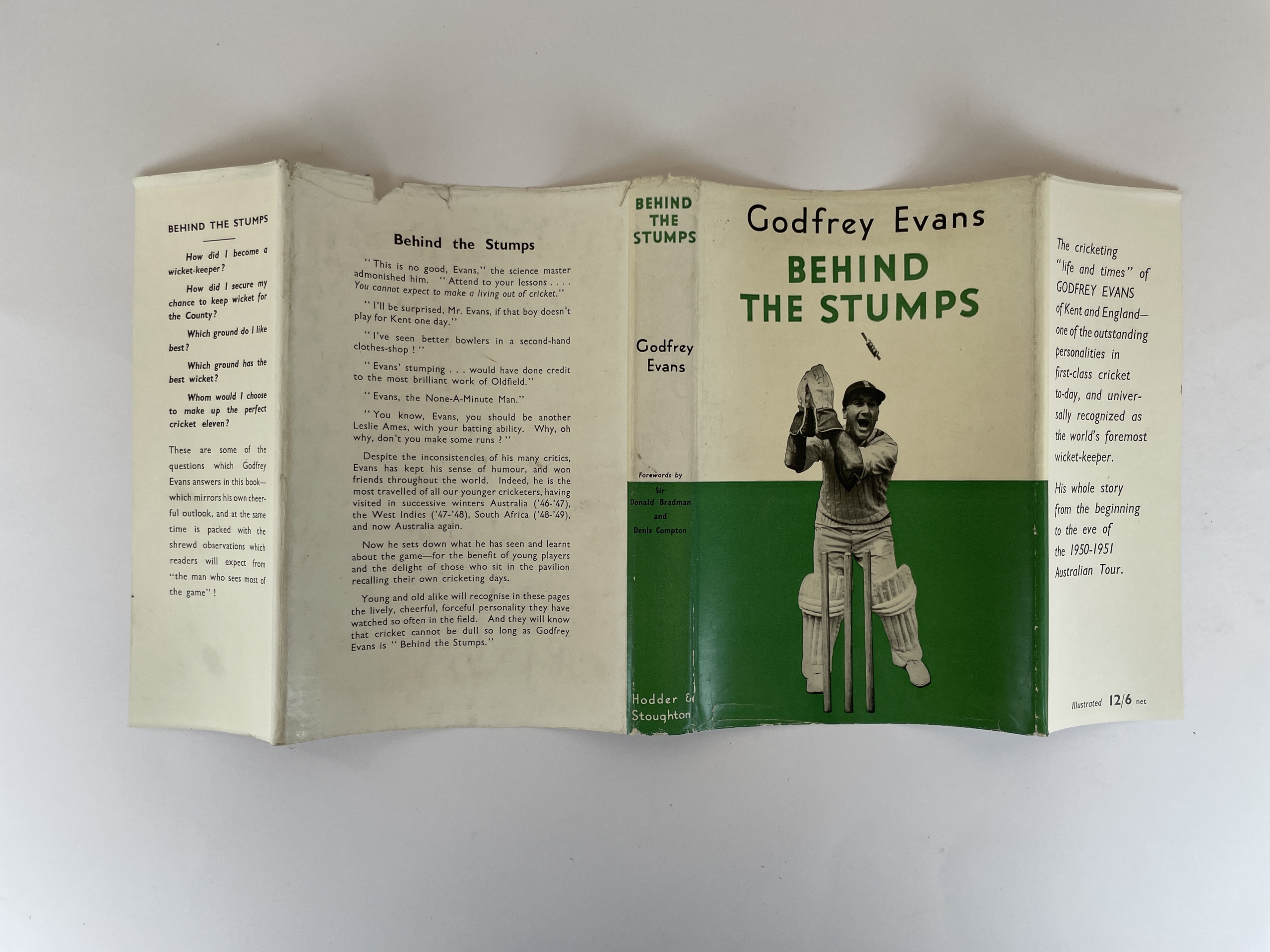 godfrey evans behind the stumps signed first 4