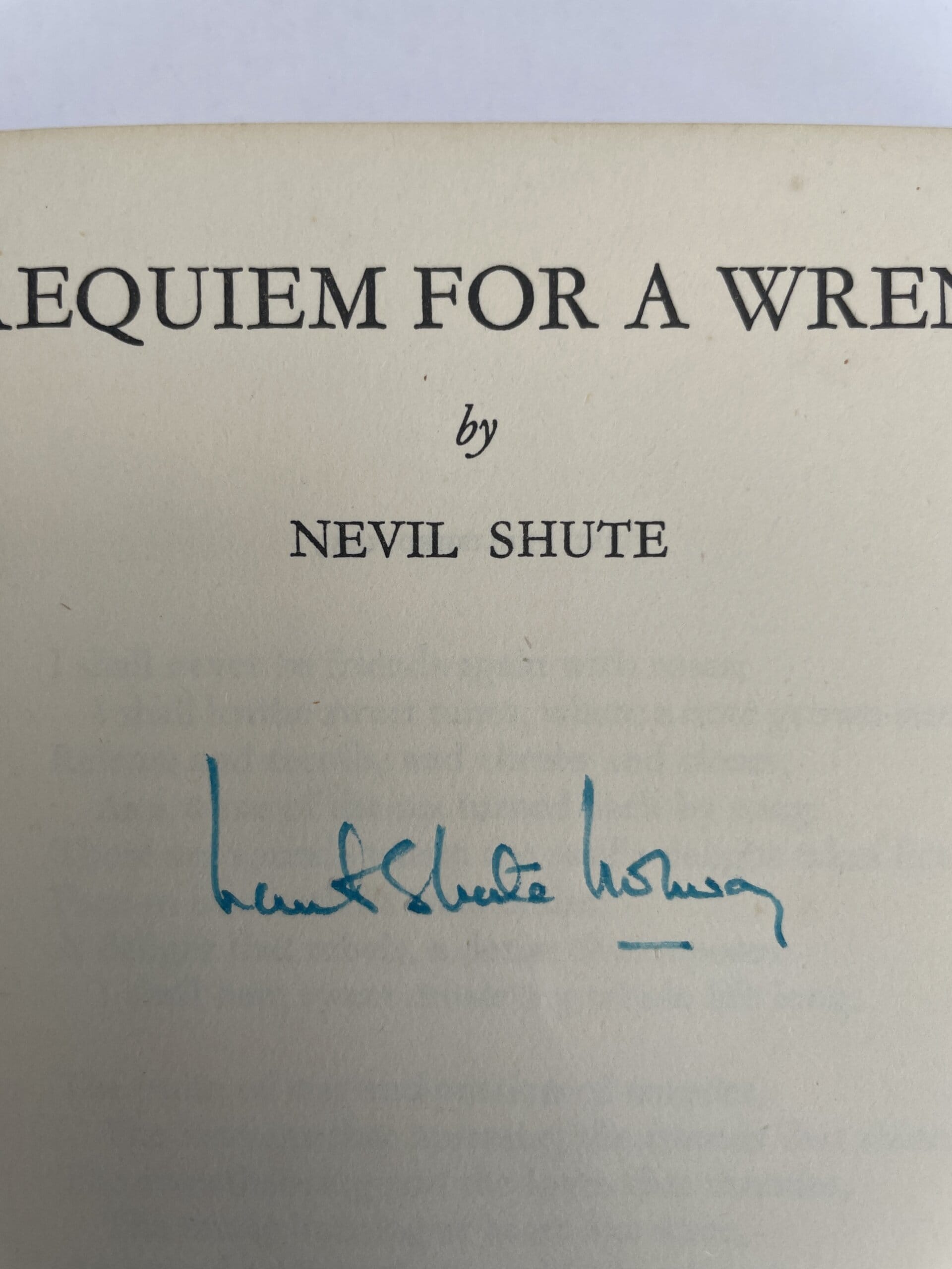nevil shute requiem for a wren signed first edition2