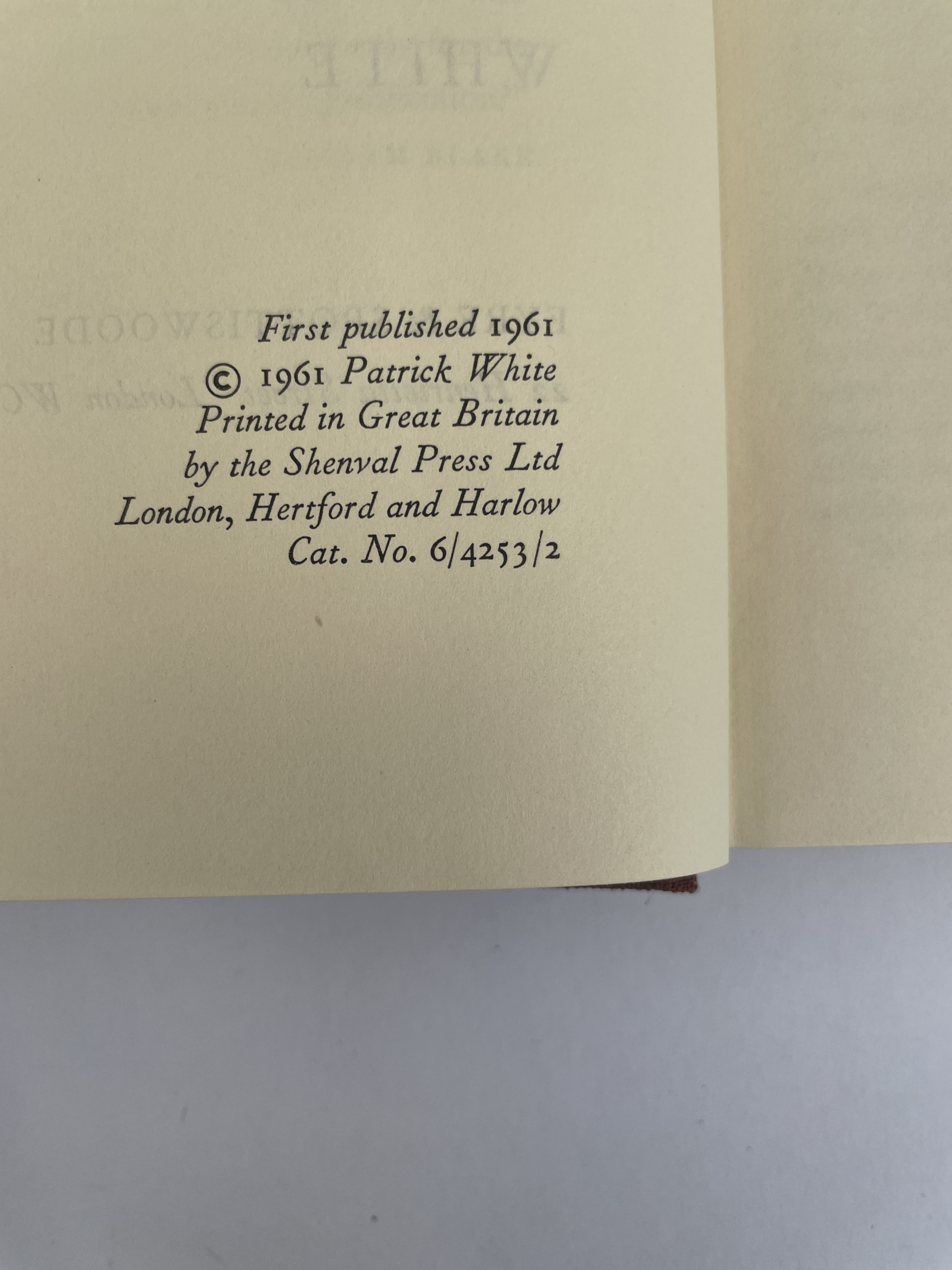 patrick white riders in the chariot first edition2