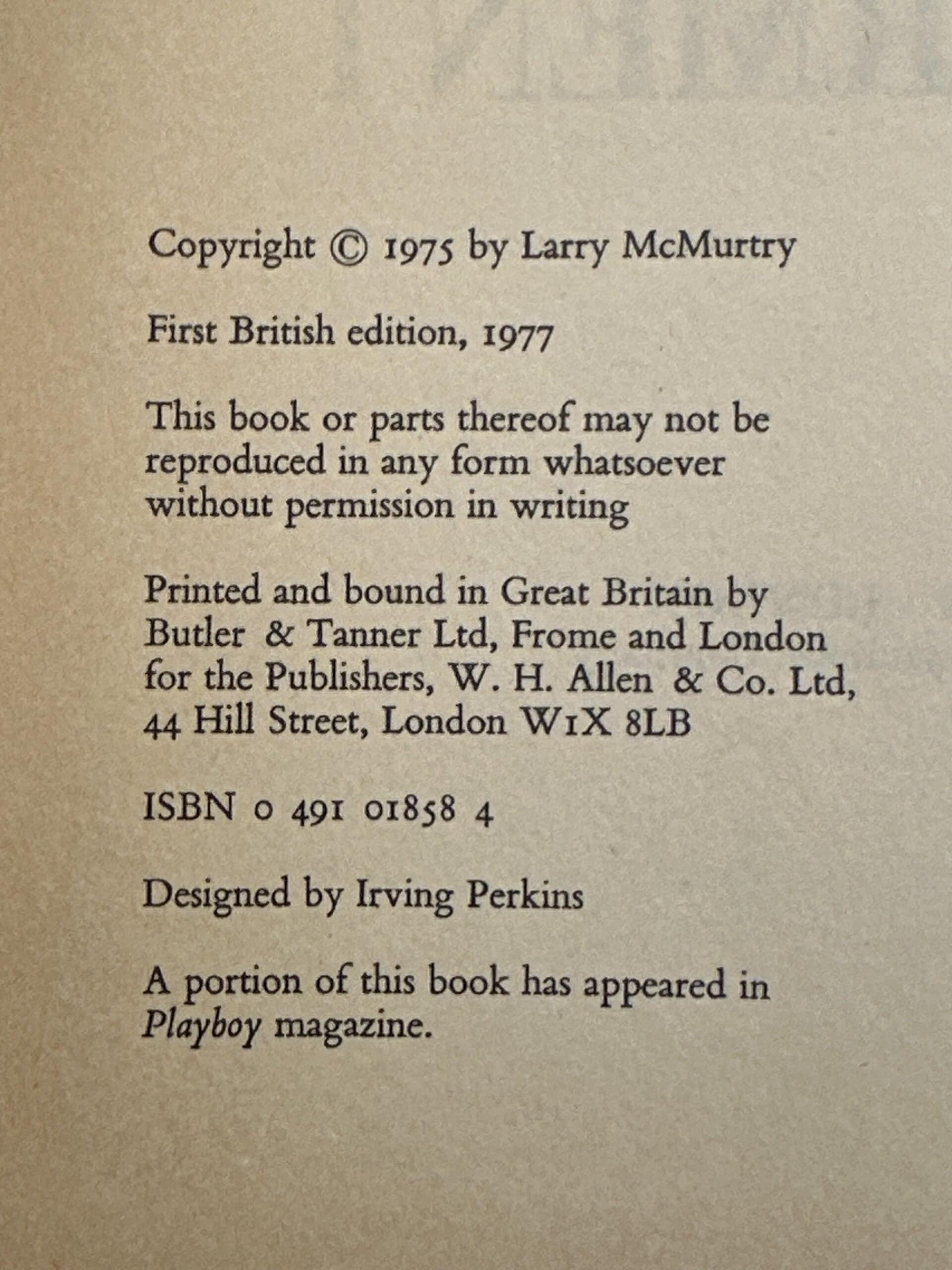 larry mcmurty terms of endearment signed first edition5