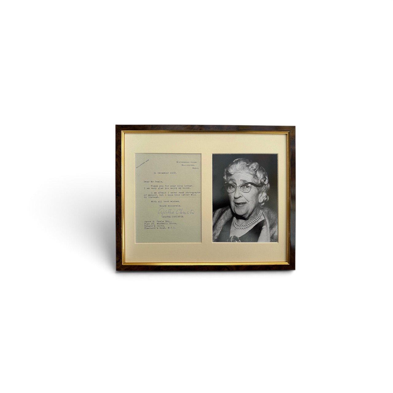 Agatha Christie - Signed letter frame