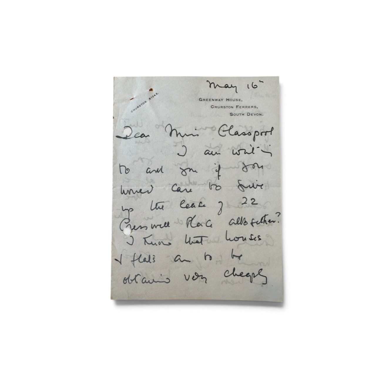 Agatha Christie - Glasspool - Letters - Signed