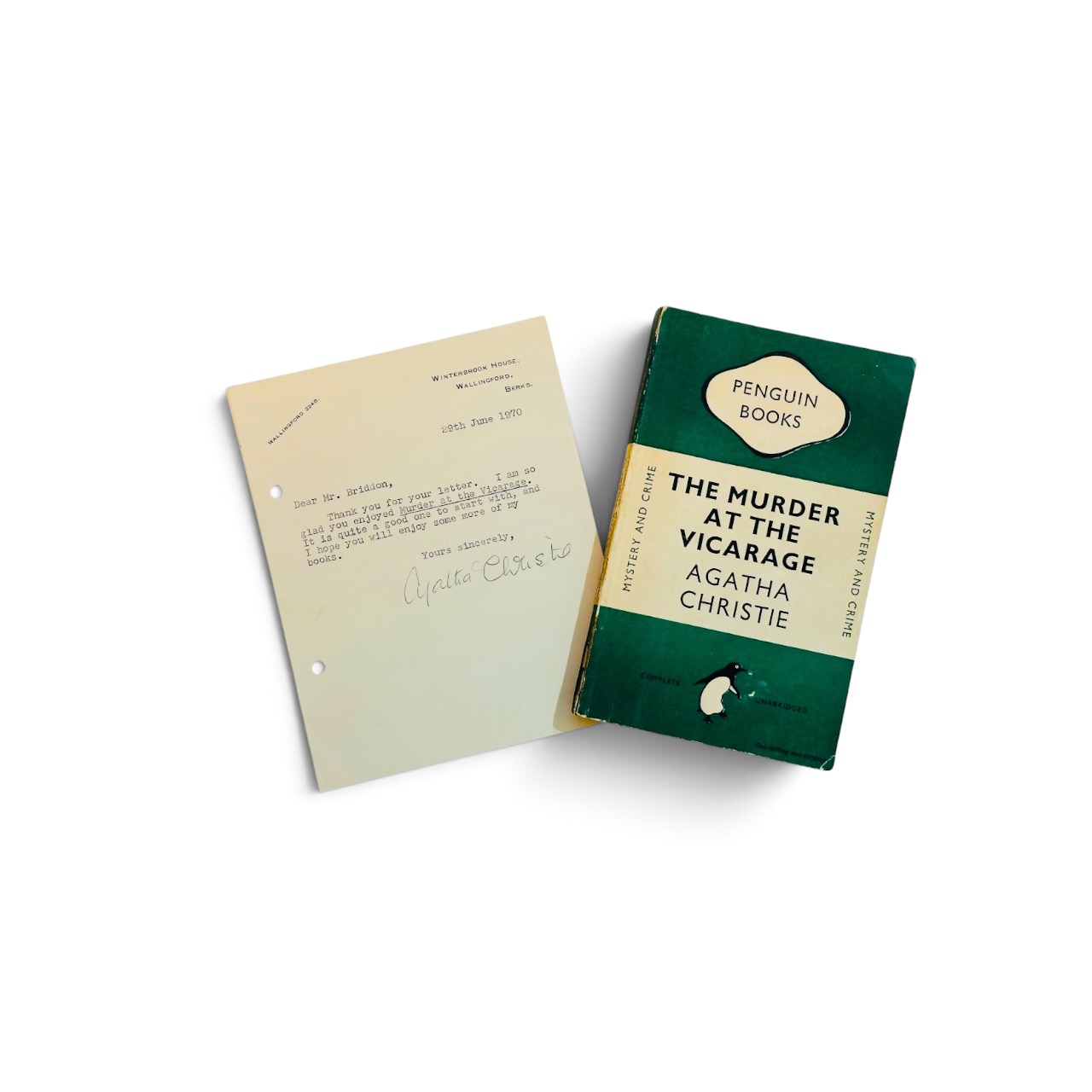 Agatha Christie - Murder at the Vicarage - First Edition - with letter