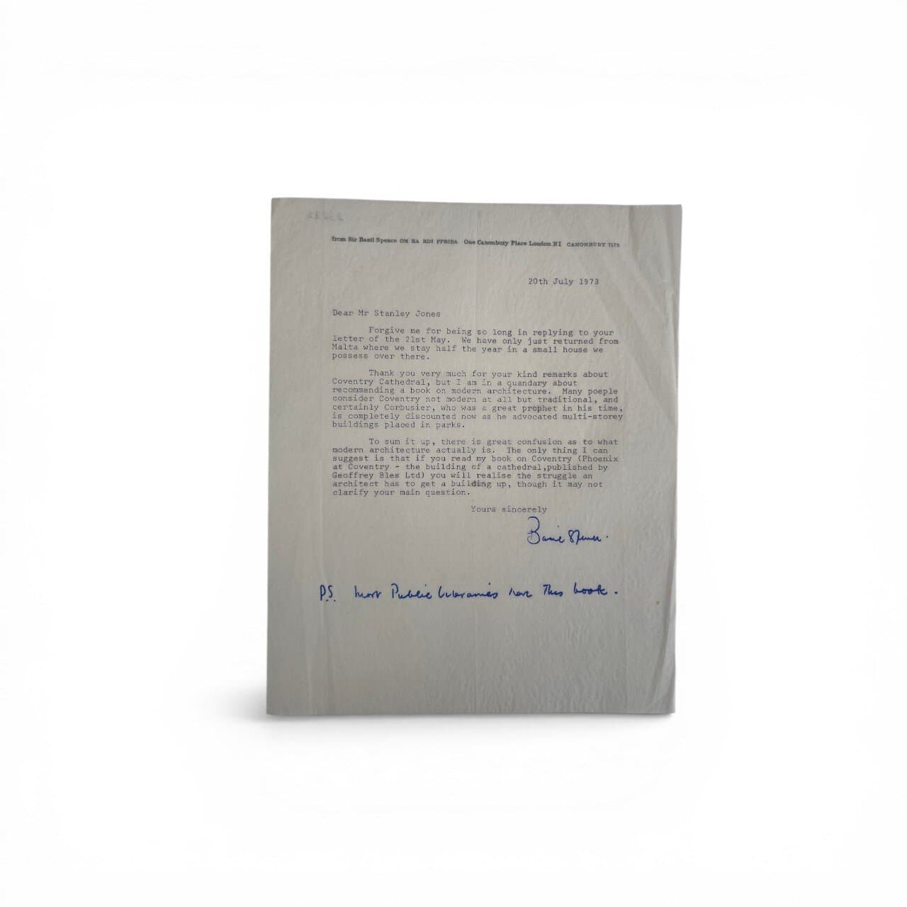 basil spence signed letter1