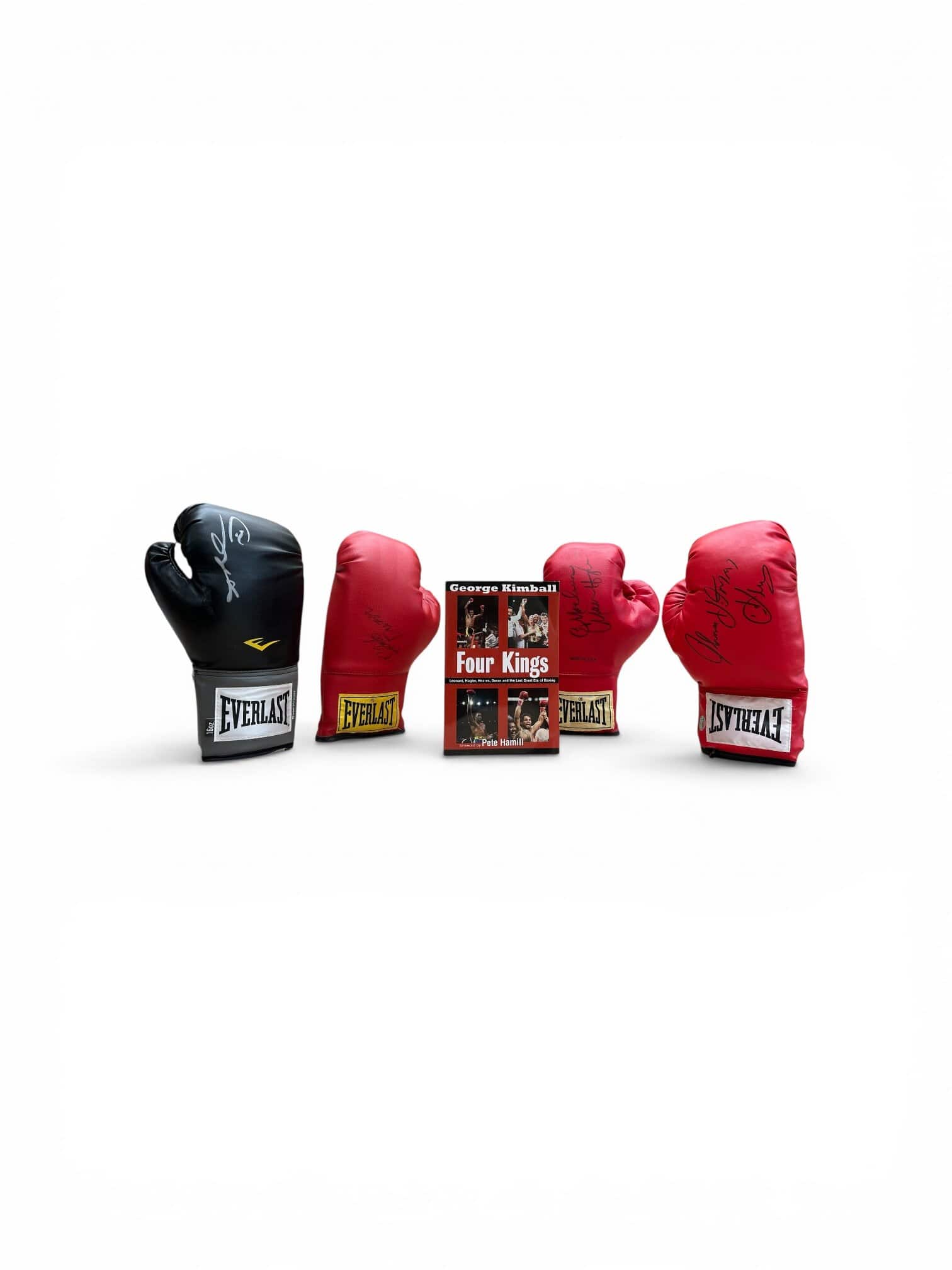 Four Kings - SIGNED boxing Gloves and first edition