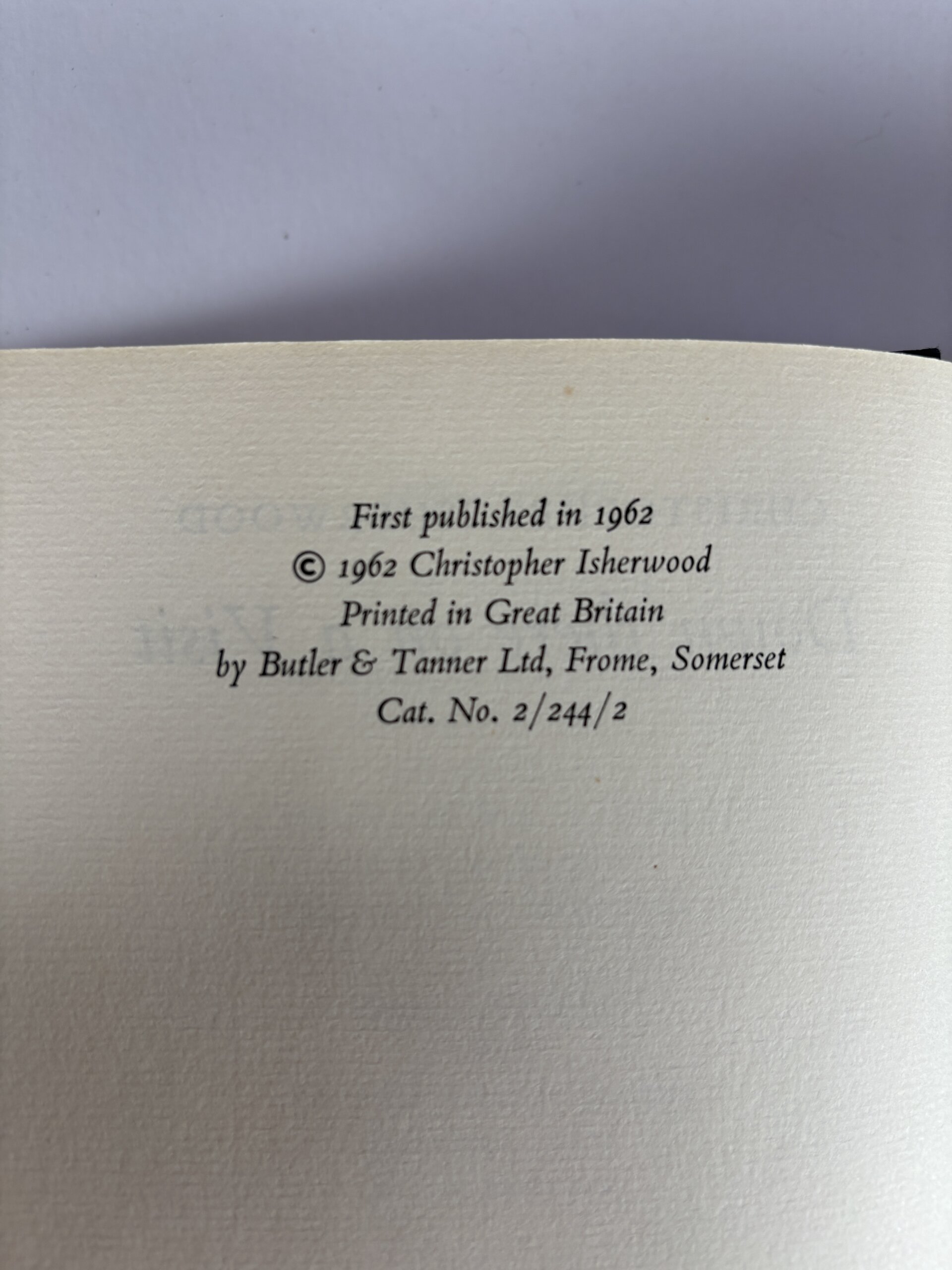 christopher isherwood down there on a visit first ed2