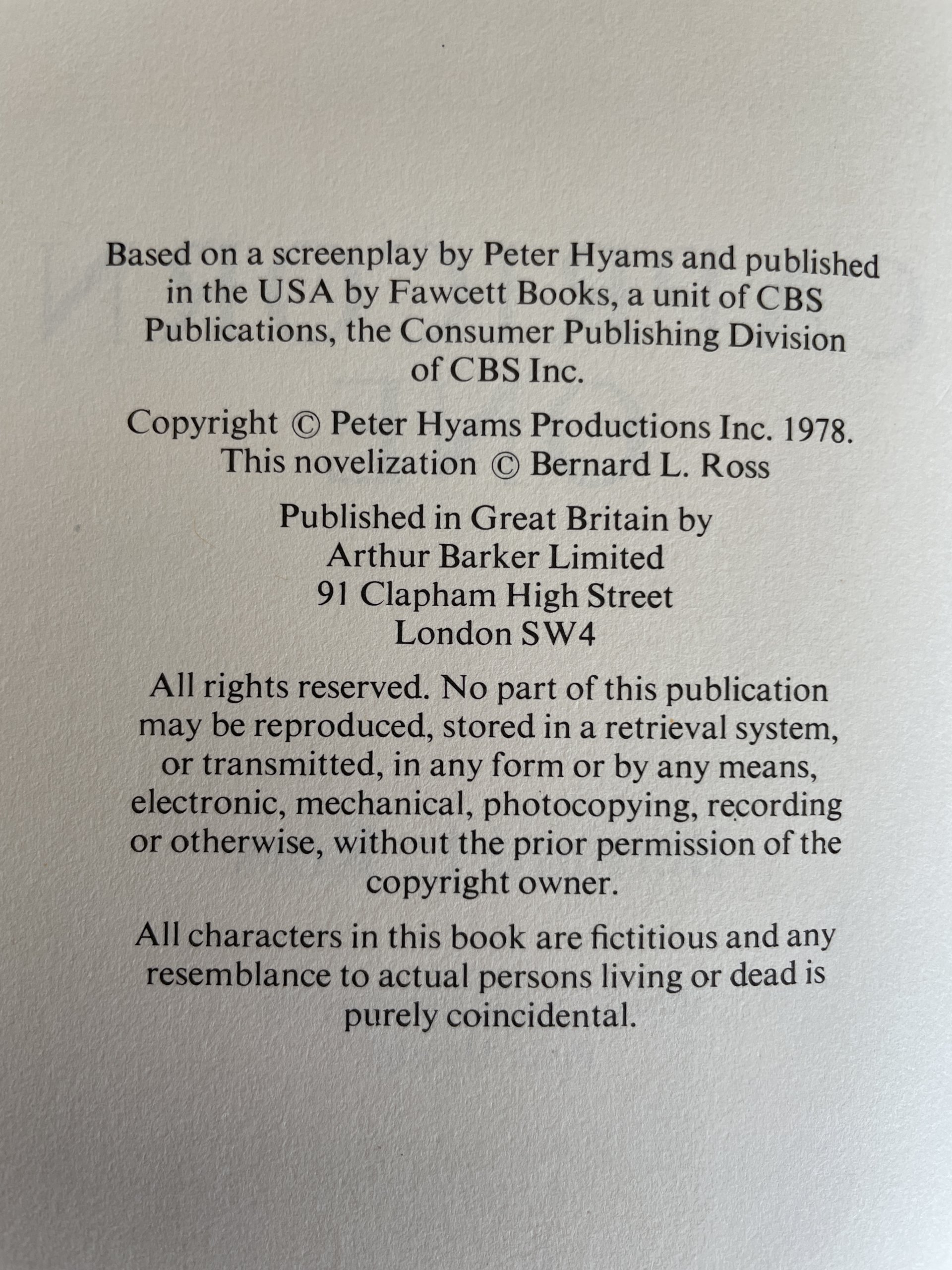 bernard ross capricorn one first ed2
