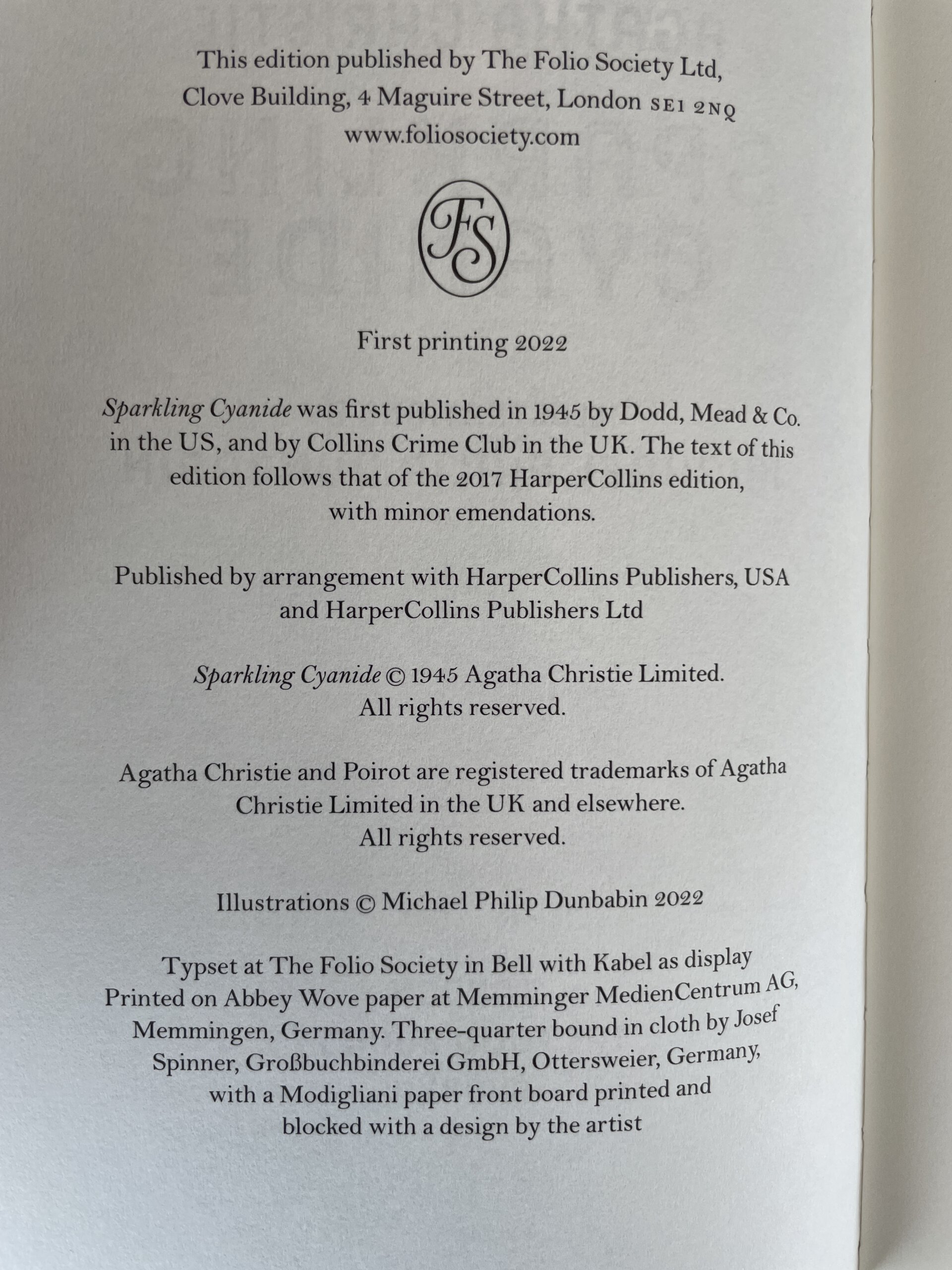 agatha christie sparkling cyanide first folio2