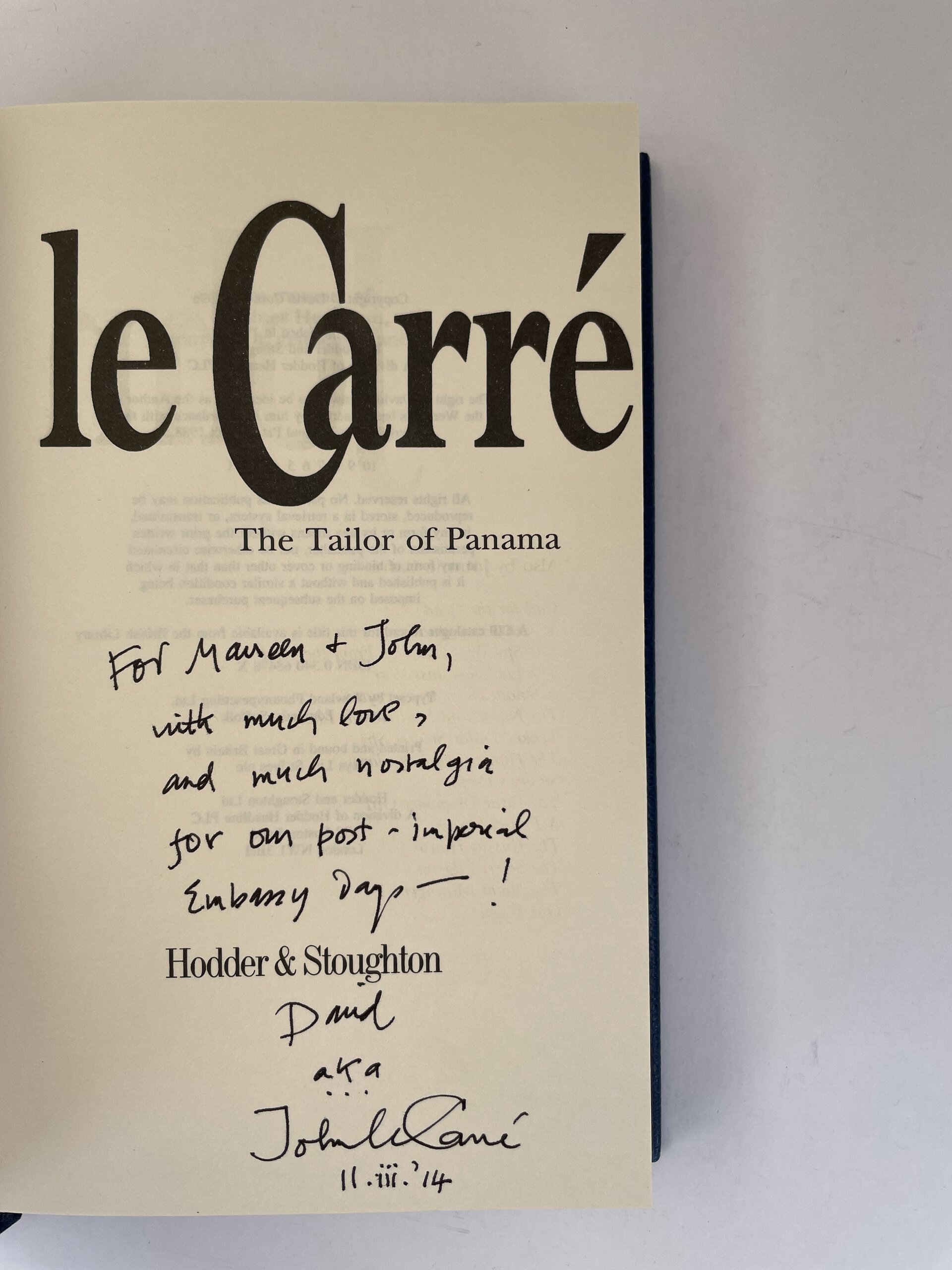 john le carre the tailor of panama rebound inscribed 2