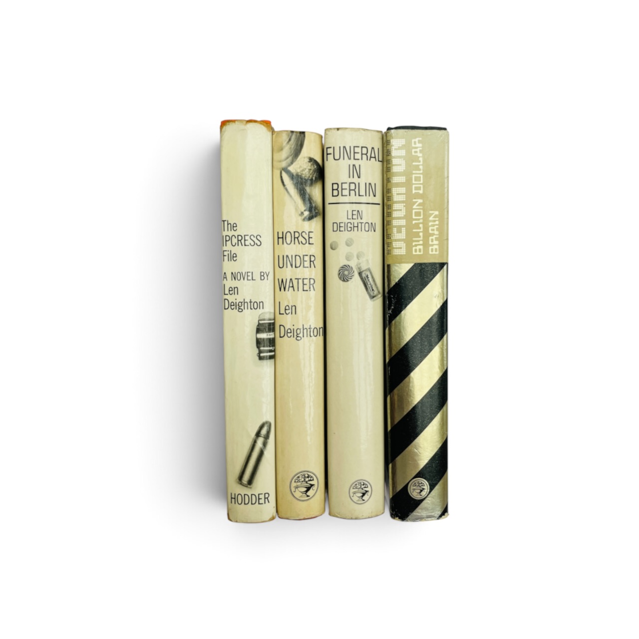 Len Deighton - The Harry Palmer Novels (Comprising 'Ipcress File'/Horse Under Water'/Funeral in Berlin'/Billion Dollar Brain') - all first printings in first printing dust wrappers - a lovely set