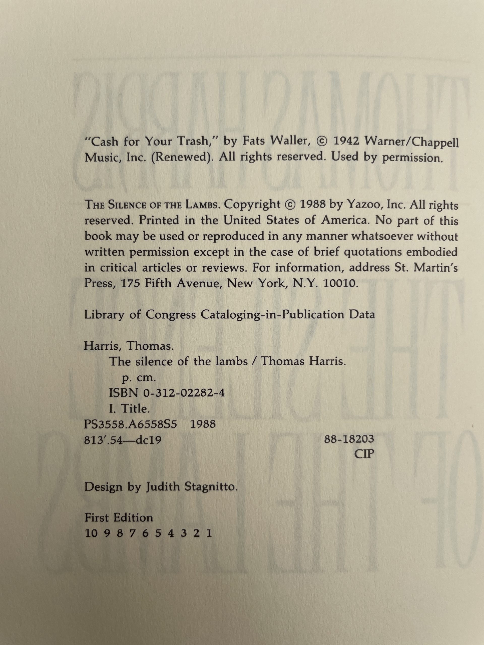 Thomas Harris - The Silence Of The Lambs - First US Edition 1988 - Image 2