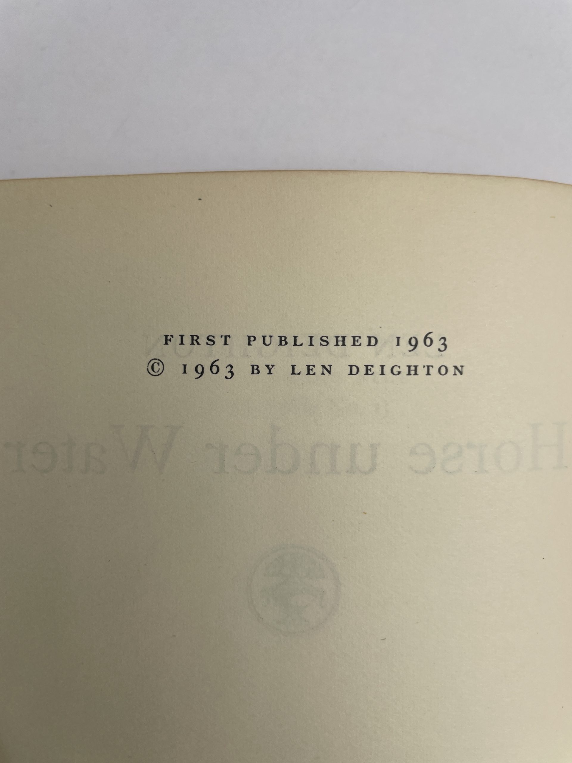 Len Deighton - Horse Under Water - Uncorrected Proof 1963 - Image 2