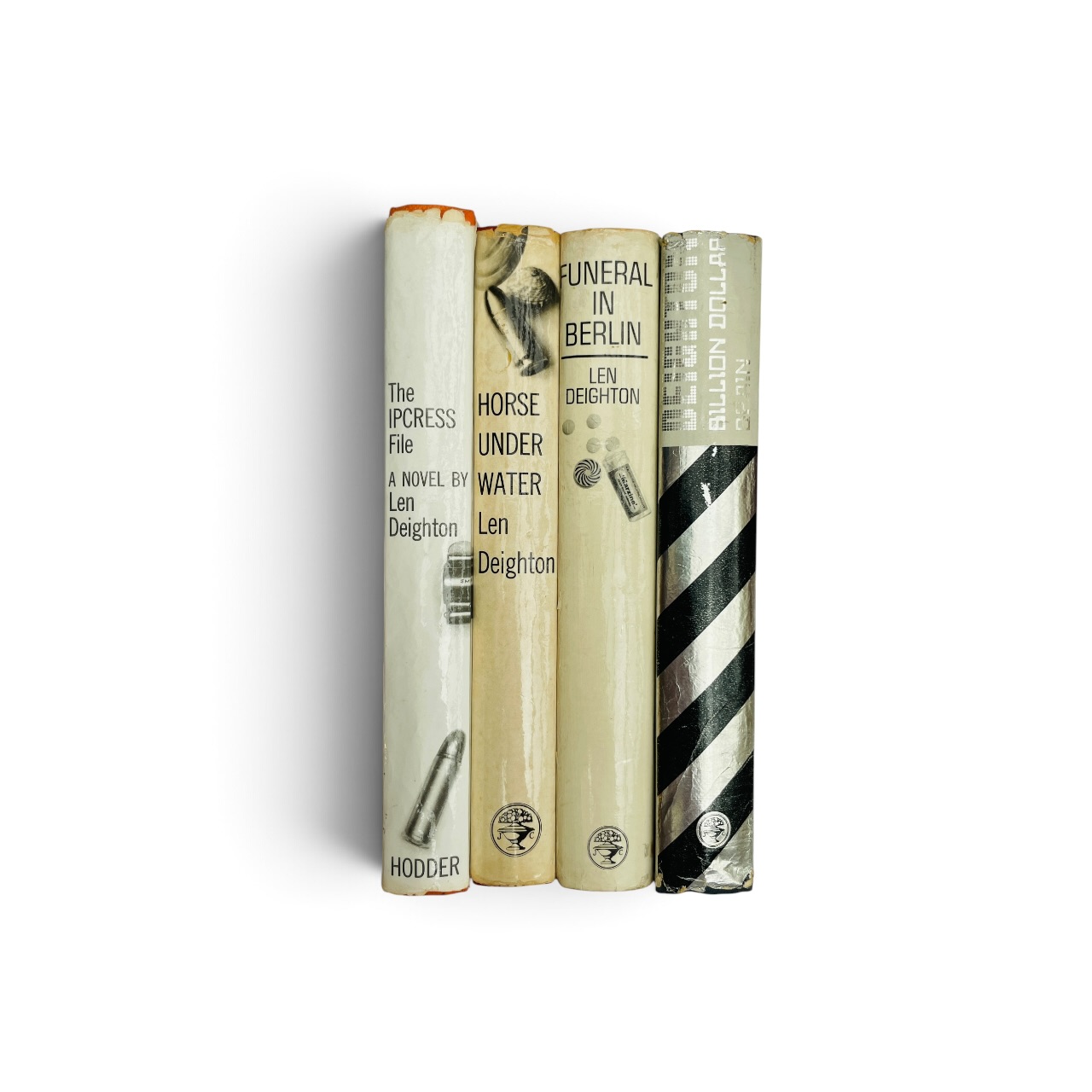 Len Deighton - The Harry Palmer Novels (Comprising 'Ipcress File'/Horse Under Water'/Funeral in Berlin'/Billion Dollar Brain') - all first printings in first printing dust wrappers - a lovely First Edition set
