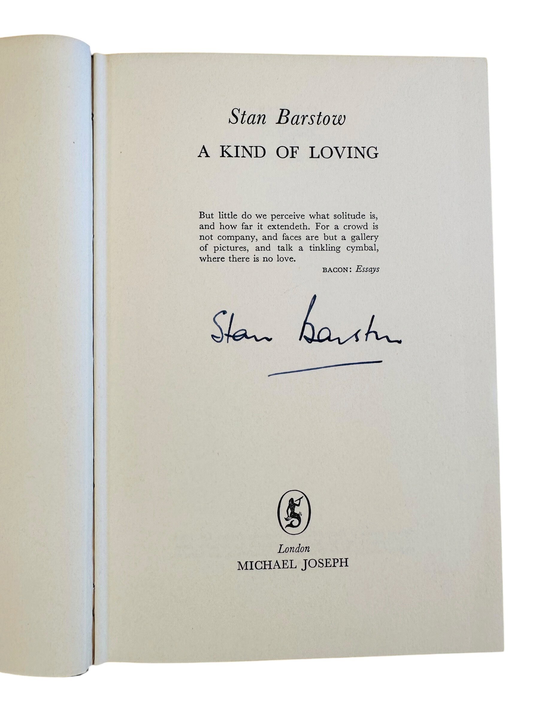 Stan Barstow - A Kind of Loving - SIGNED with the rare wrap-around band - First Edition - 1960 - Image 2
