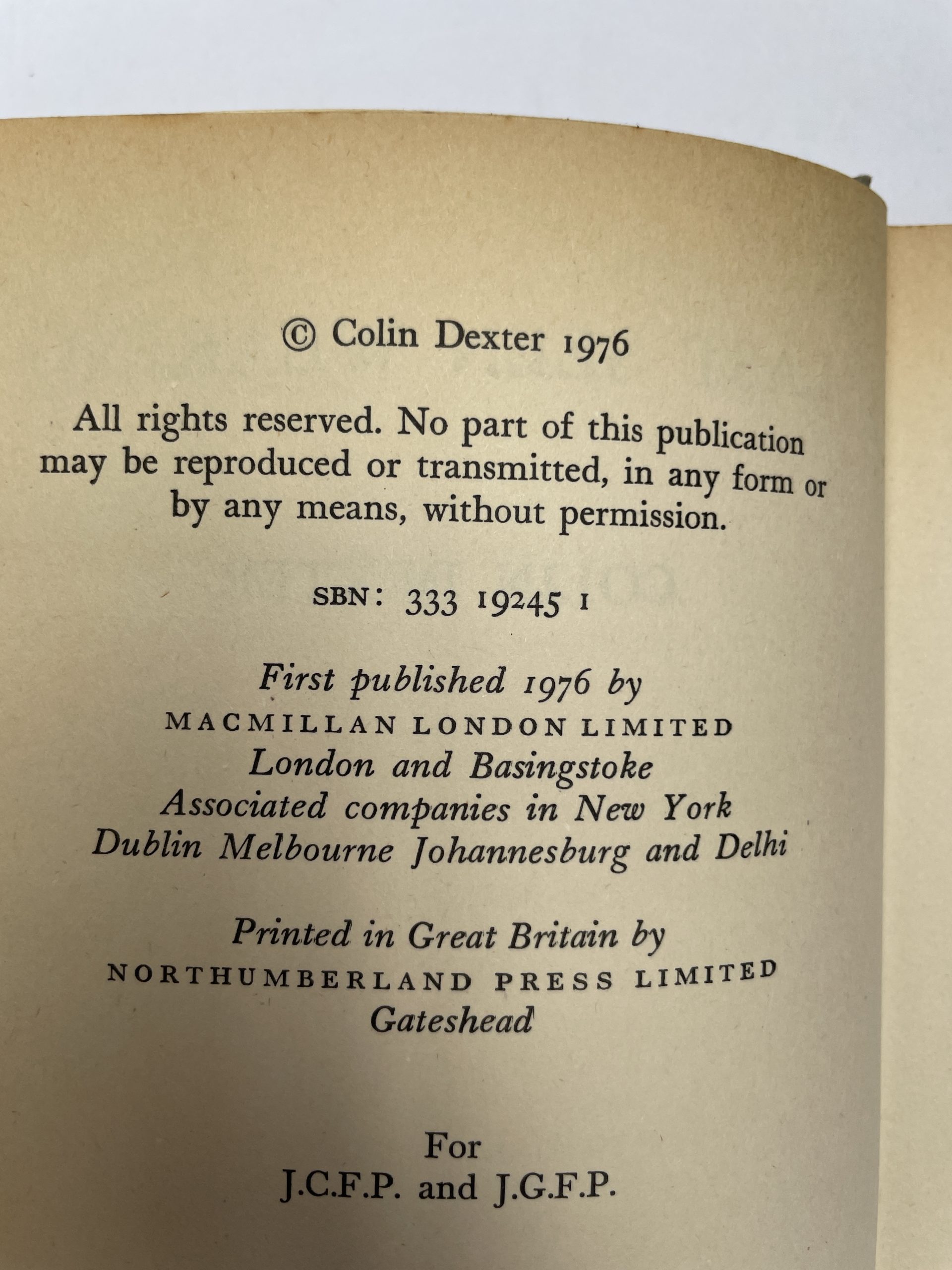 Colin Dexter - Last Seen Wearing - SIGNED, DATED and INSCRIBED to his Mother - First Edition - 1976 - Image 3